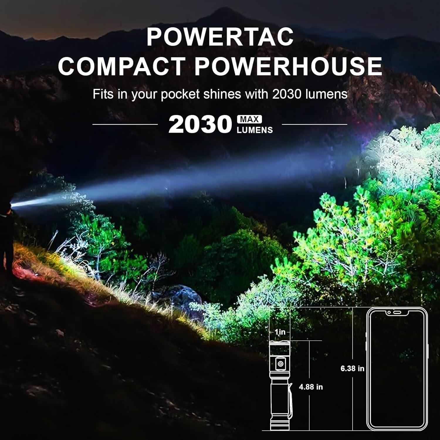 Linterna LED PowerTac M6 G3 Tradesman 2030 Lúmenes Recargable