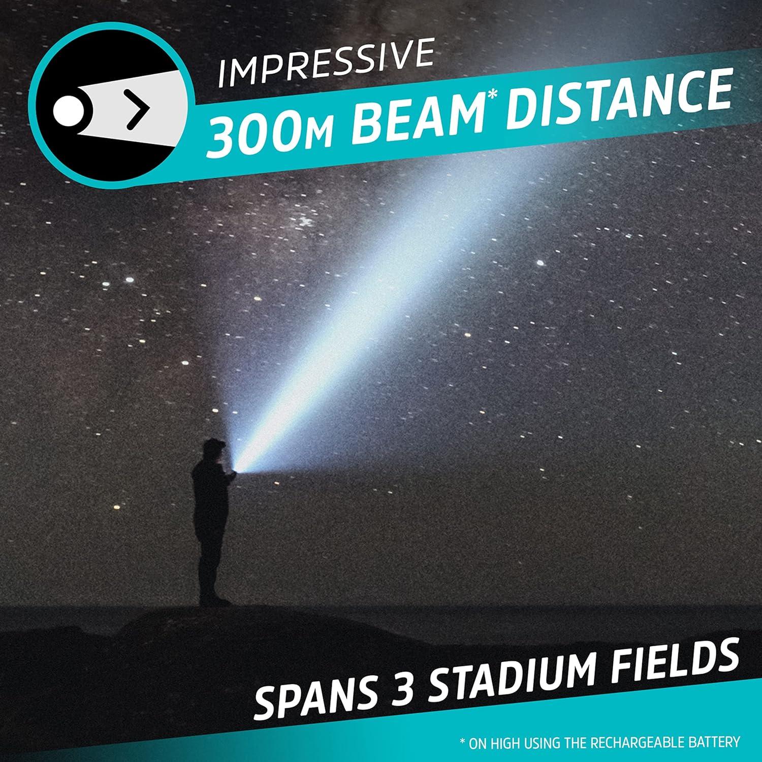 Linterna LED Recargable Energizer X1000, 1000 Lúmenes, IPX4