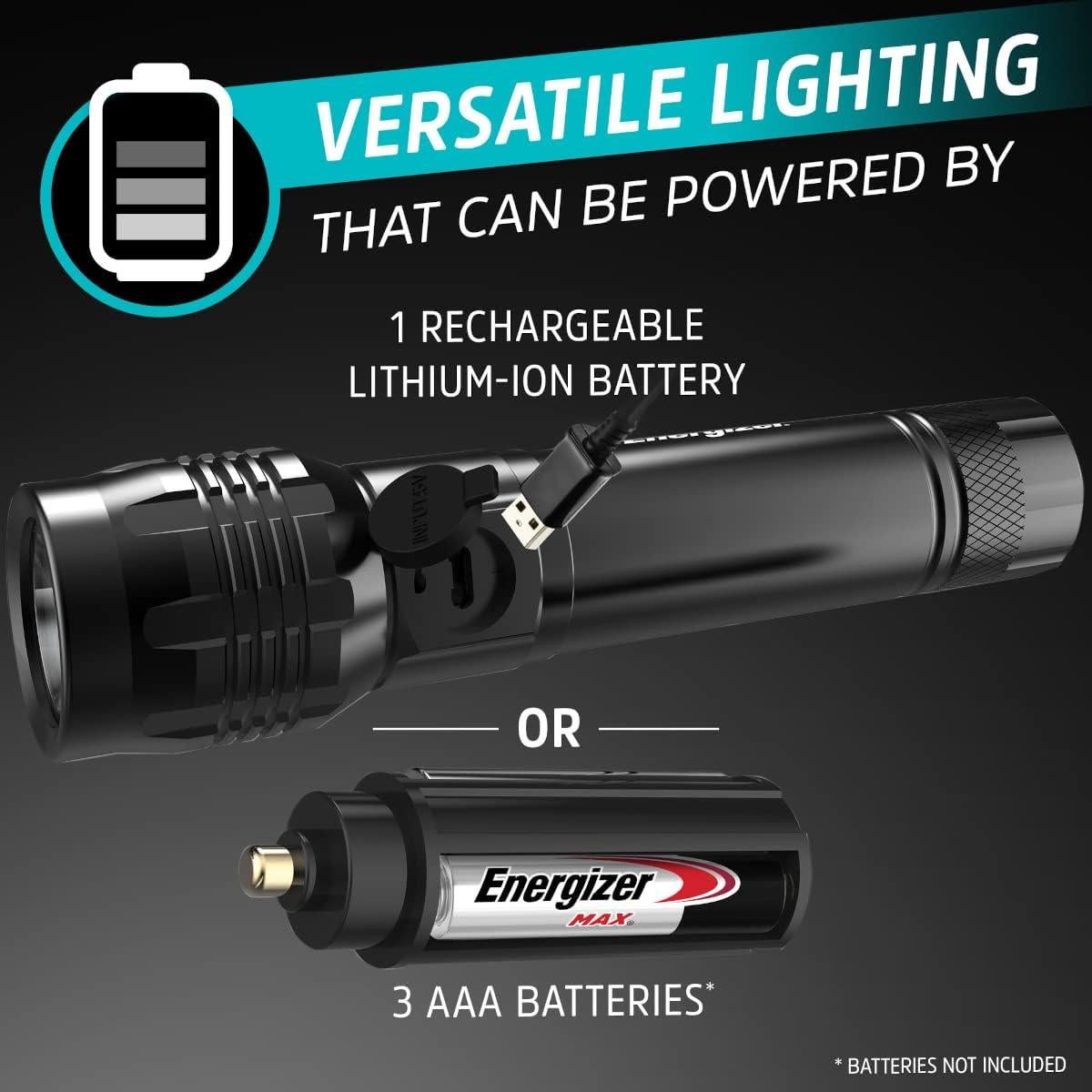 Linterna LED Recargable Energizer X1000, 1000 Lúmenes, IPX4