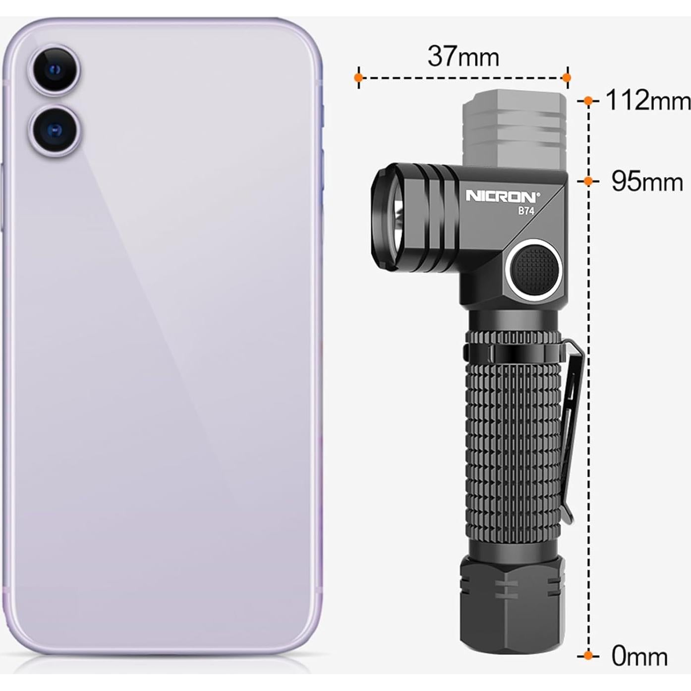 Linterna Recargable NICRON B74 700 Lúmenes IP65 5 Modos