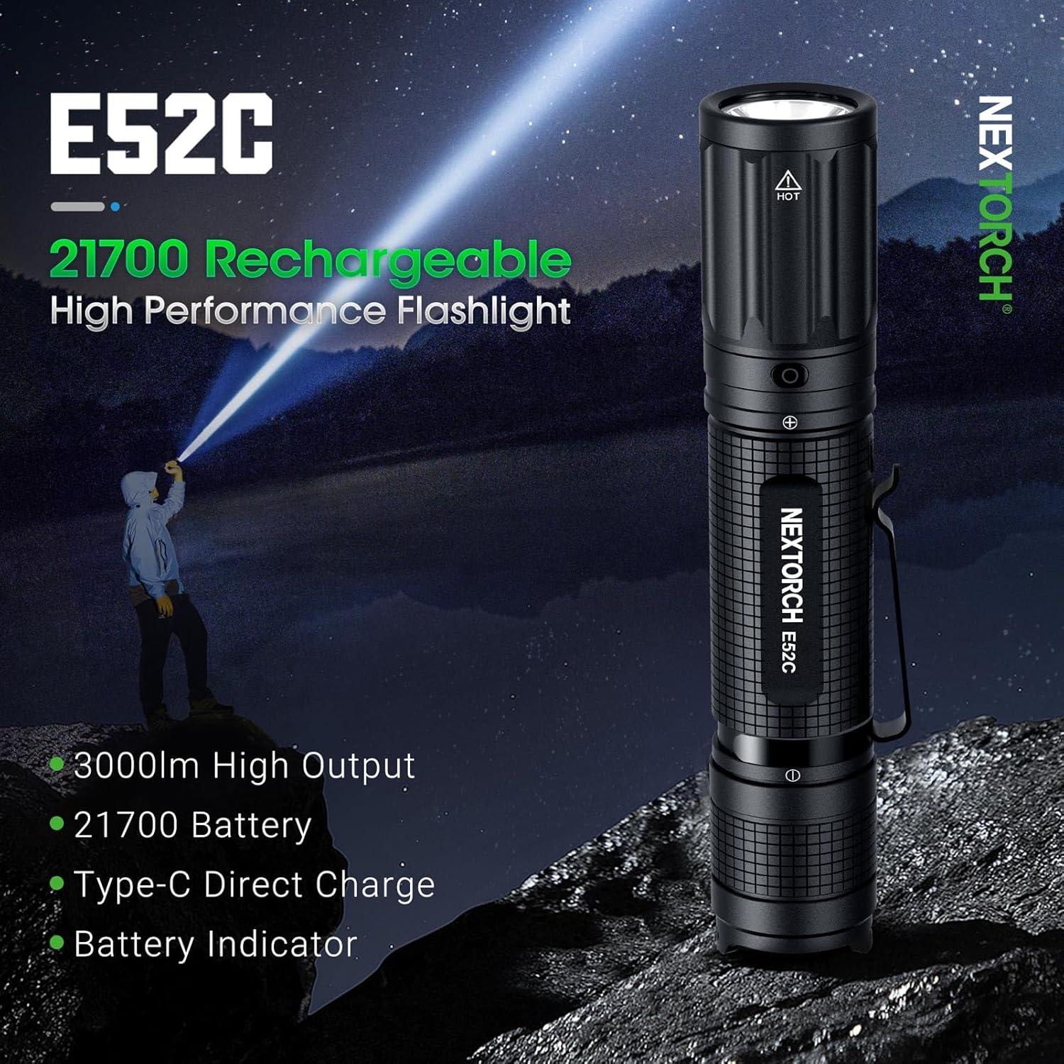 Linterna Recargable NEXTORCH E52C 3000 Lúmenes IPX8