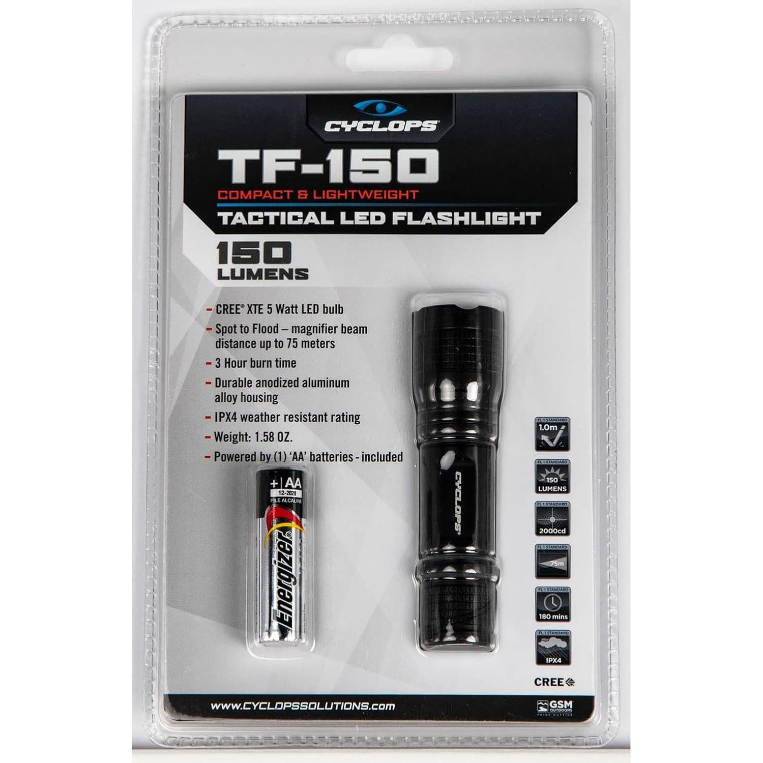 Linterna Táctica Cyclops TF-150 150 Lúmenes Resistente IPX4