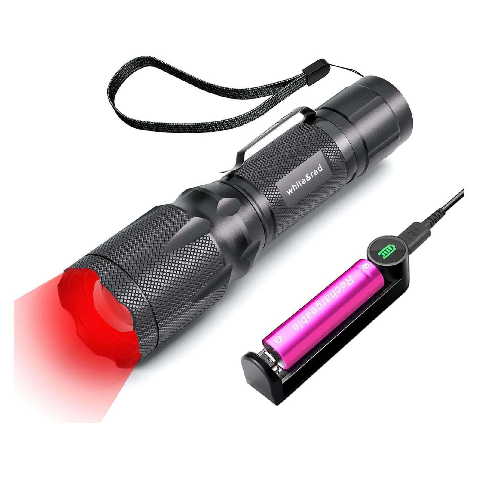 Linterna LED METII SB-076 Recargable con Luz Roja y Blanca