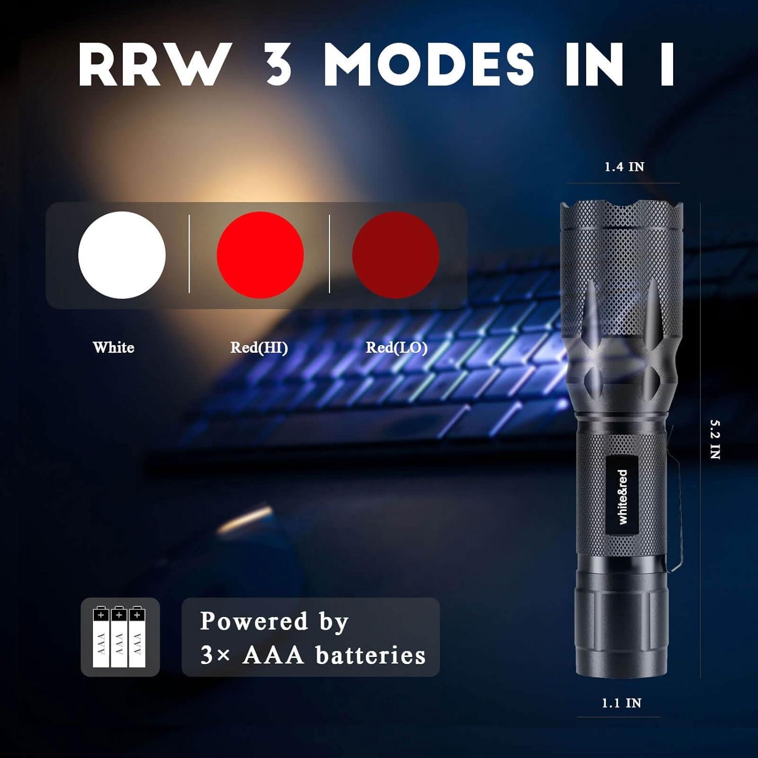 Linterna LED METII SB-076 Recargable con Luz Roja y Blanca