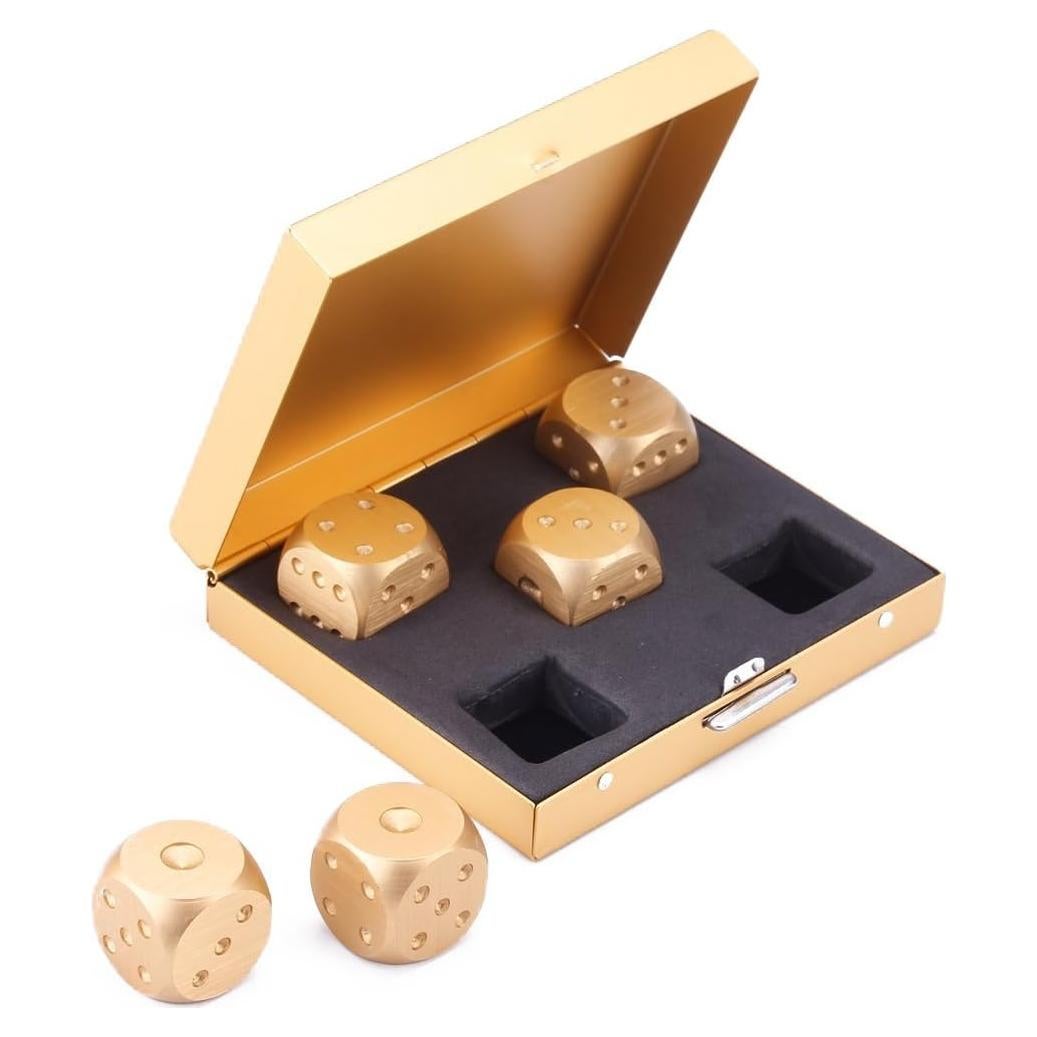 Dados de Precisión eoocvt 5 en 1 con Estuche Dorado 71x60x17mm