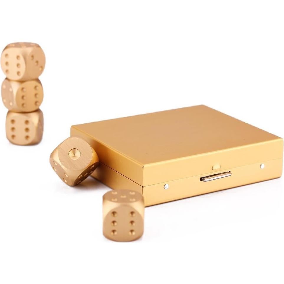 Dados de Precisión eoocvt 5 en 1 con Estuche Dorado 71x60x17mm