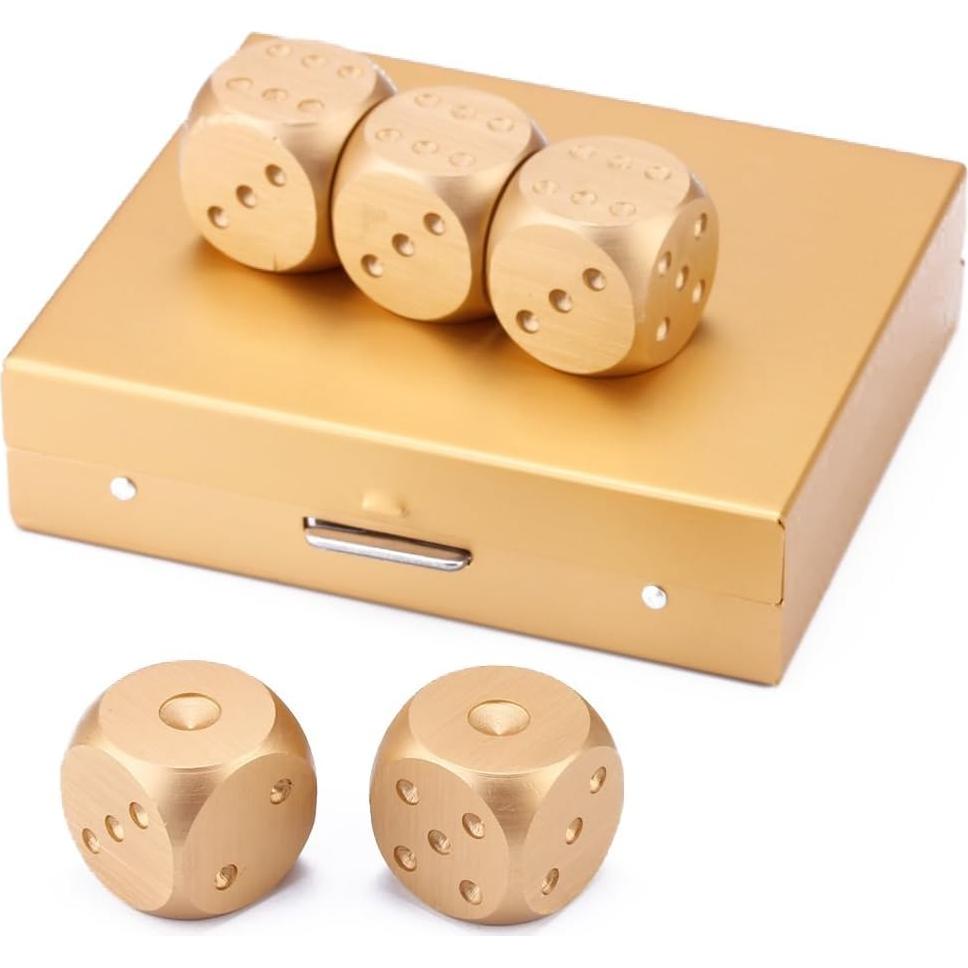 Dados de Precisión eoocvt 5 en 1 con Estuche Dorado 71x60x17mm