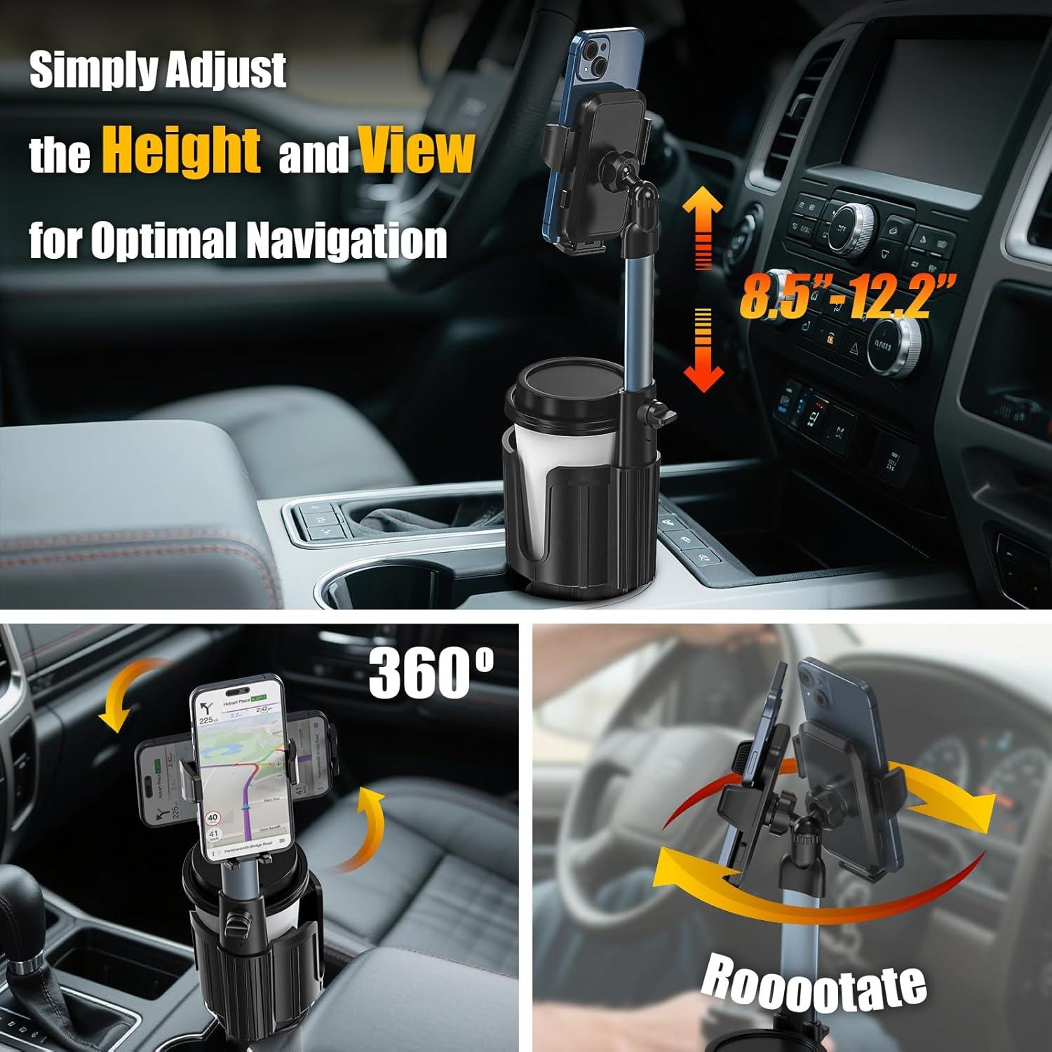 Soporte para teléfono de coche AKREDERY 2 en 1 ajustable negro