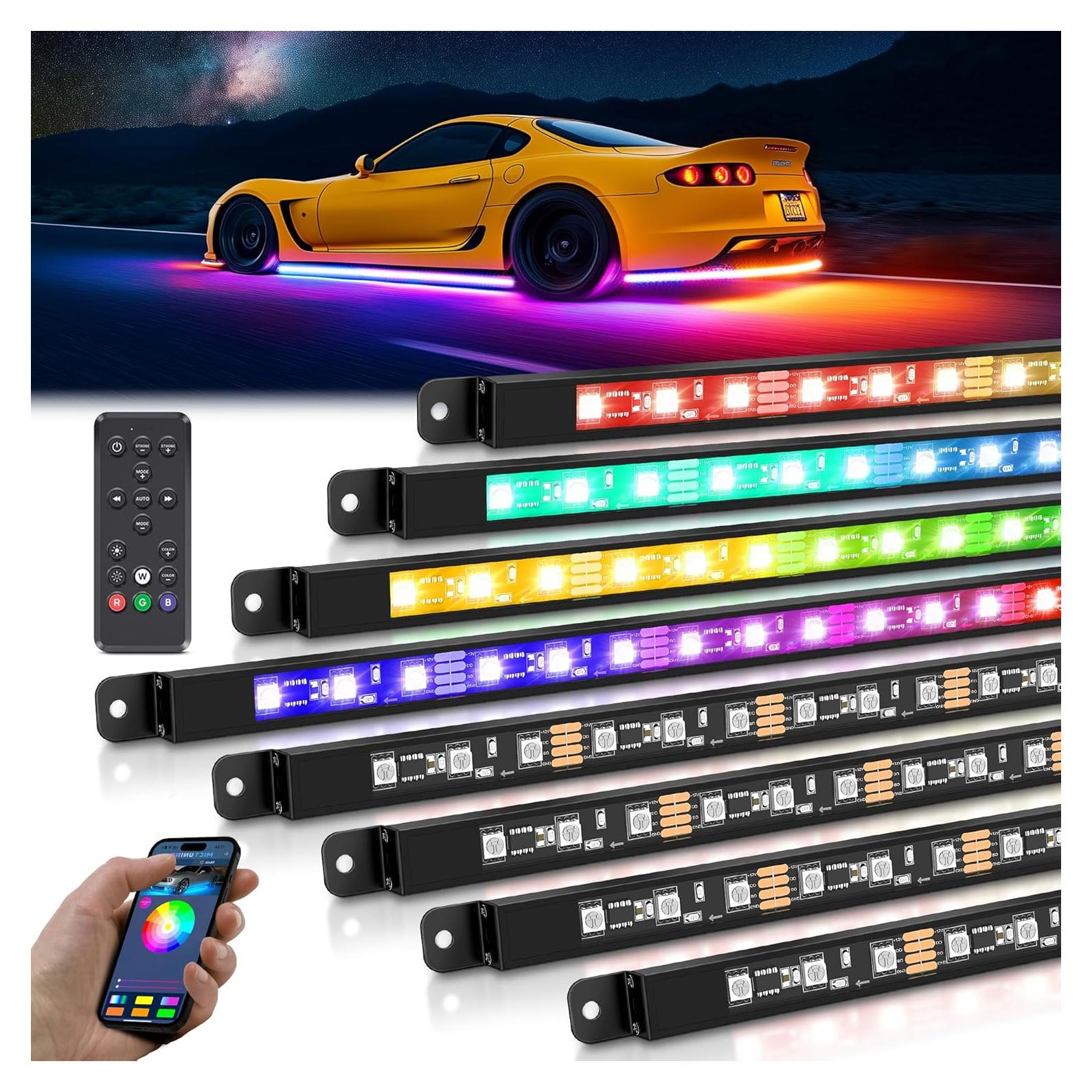 Luces de Acento Neon RGB+IC MICTUNING 8 Piezas 12V