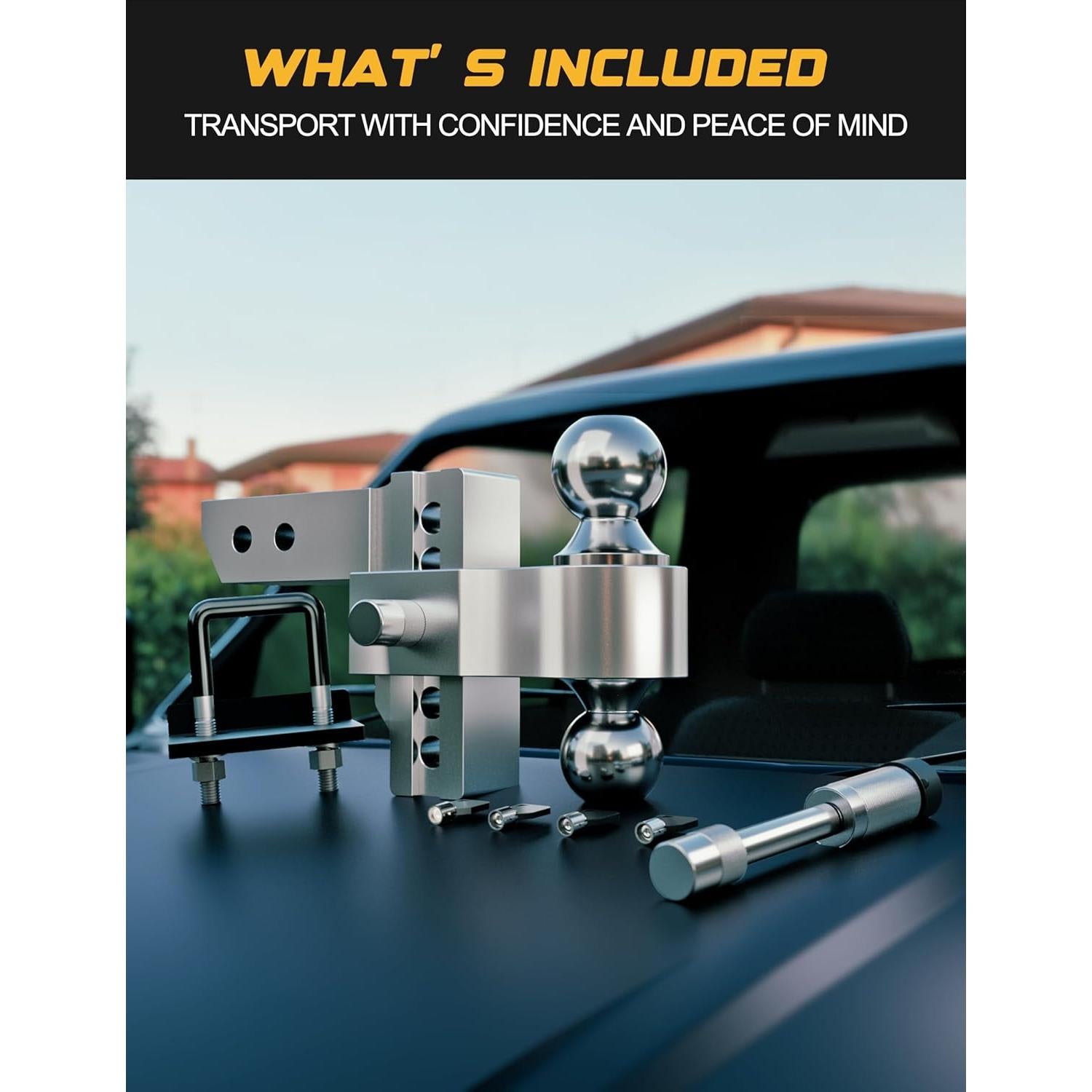 Enganche de Remolque Ajustable RETRUE 2" Aluminio 12,500 lbs