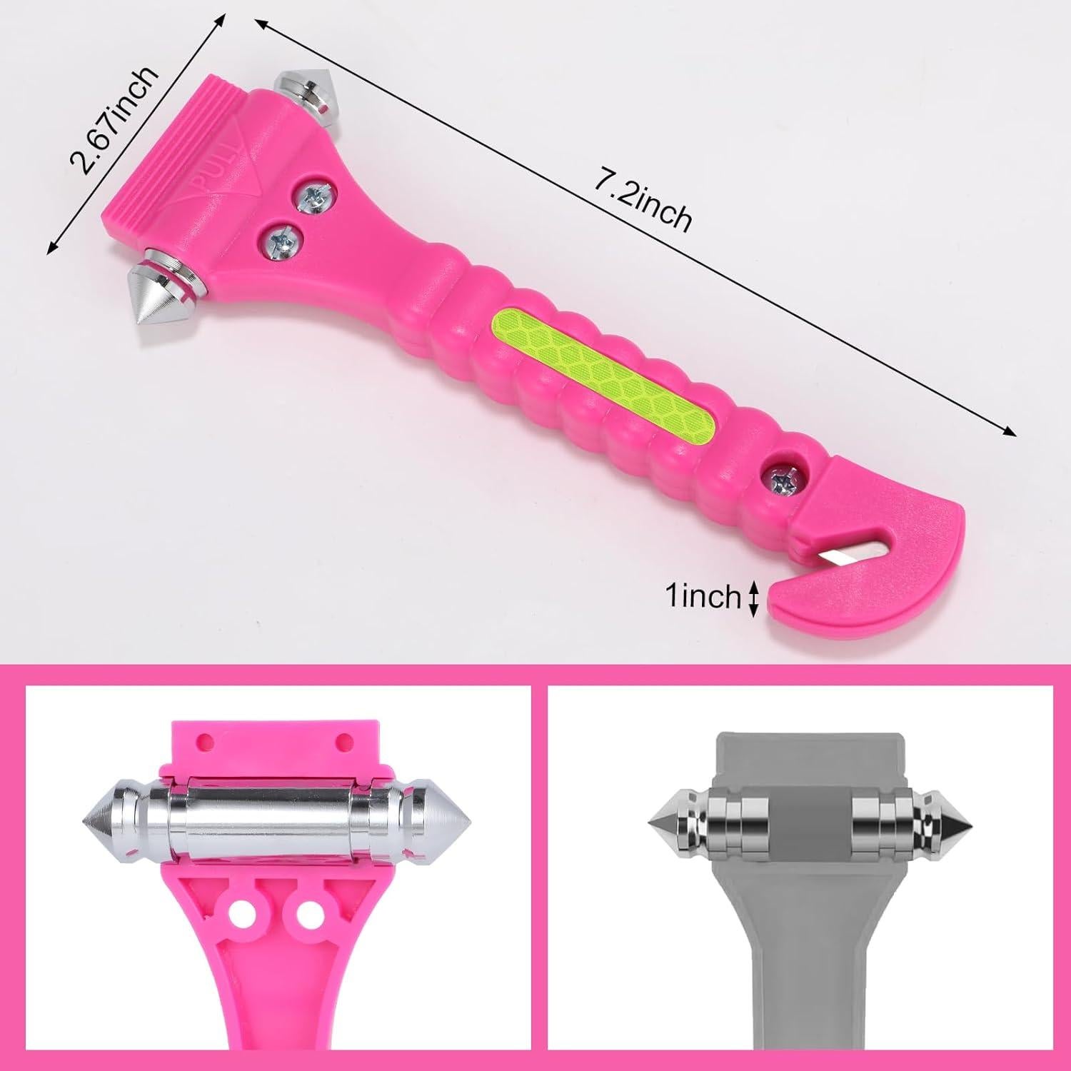 Martillo de Seguridad para Automóvil Yiader AQC02 2 en 1 Rosa