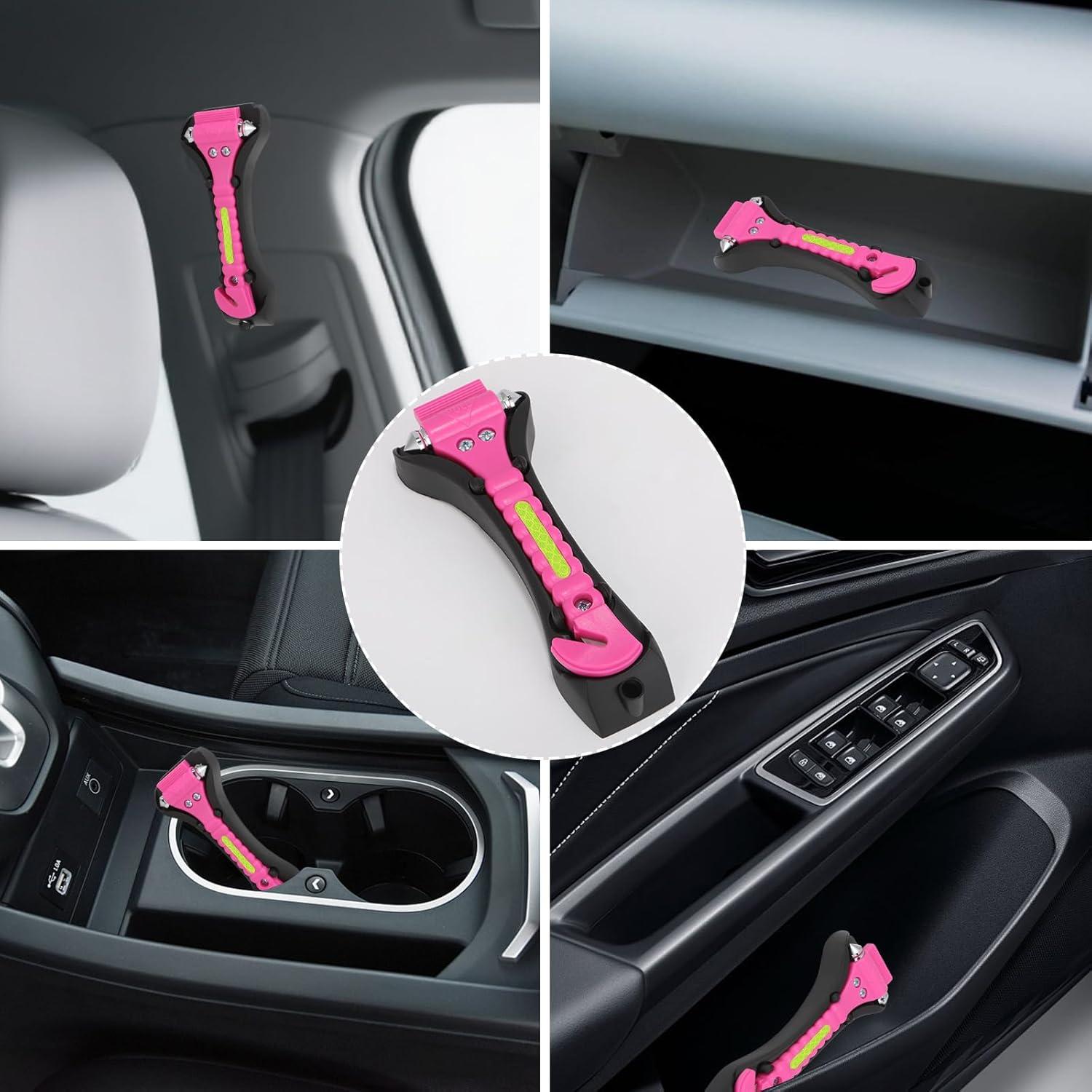 Martillo de Seguridad para Automóvil Yiader AQC02 2 en 1 Rosa