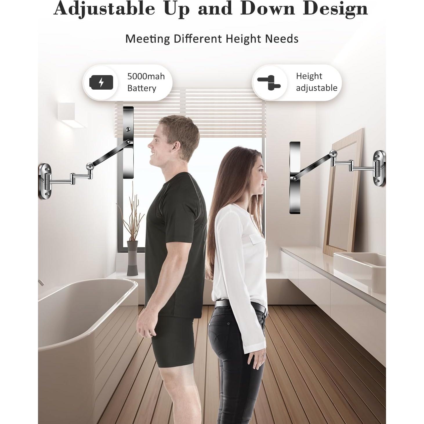 Espejo de Maquillaje Montado en Pared vpu 22.86 cm Doble Cara 20X/1X