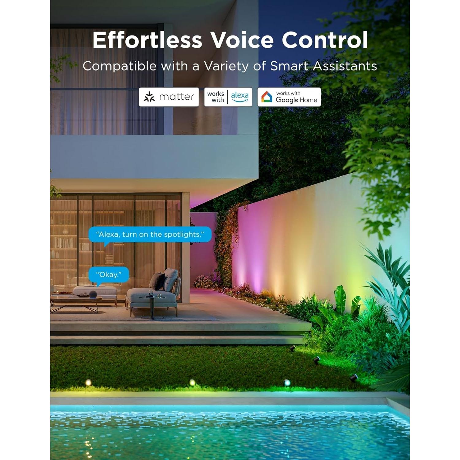 Govee Luces Spot Exteriores IP67, Paquete de 2, RGBWIC