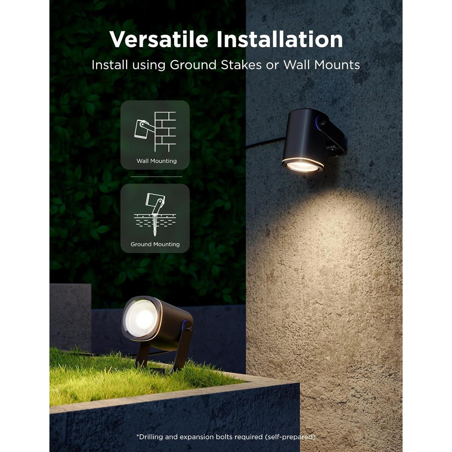 Govee Luces Spot Exteriores IP67, Paquete de 2, RGBWIC