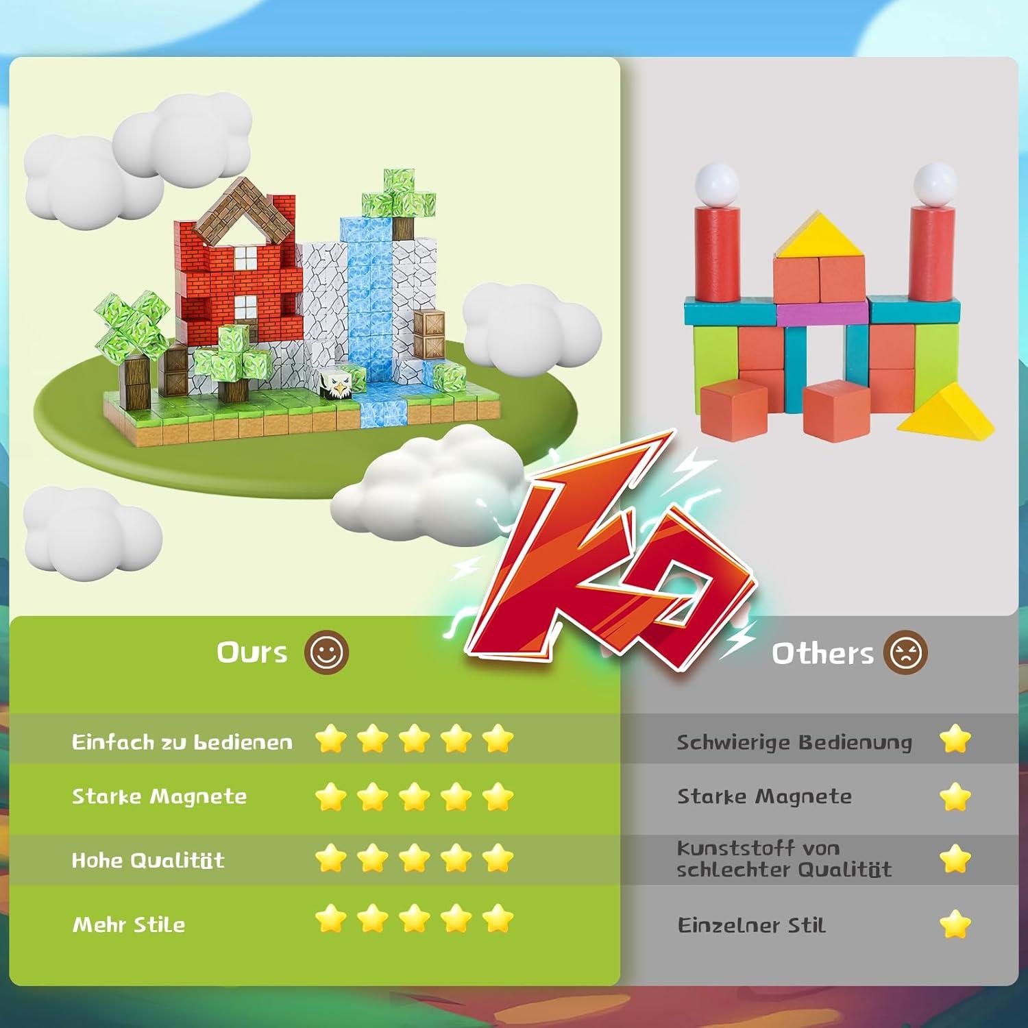 Bloques Magnéticos ITEFDTUTNE 48PCS Juguetes Creativos Niños