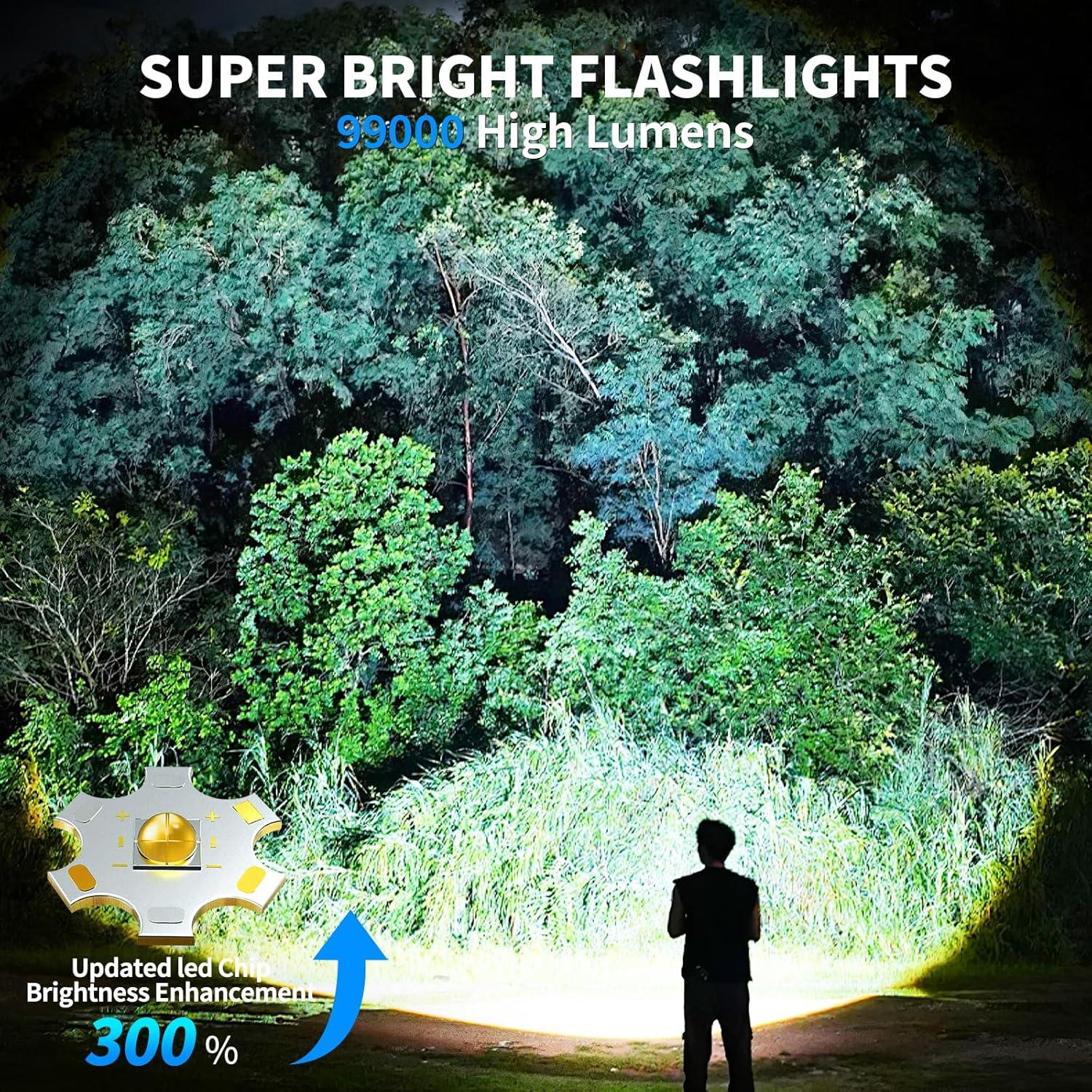 Linterna LED Recargable GDPLUS M110 99000 Lúmenes Impermeable