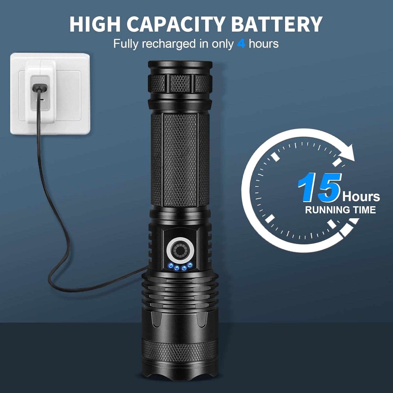 Linterna LED Recargable GDPLUS M110 99000 Lúmenes Impermeable