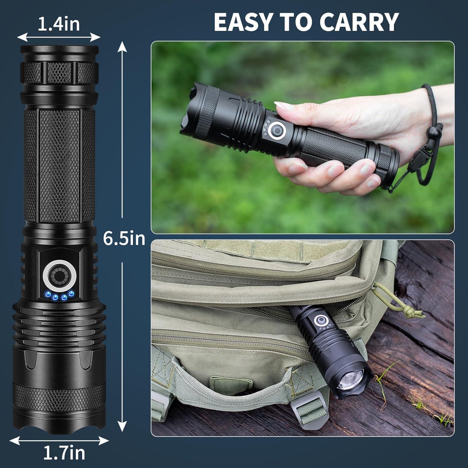 Linterna LED Recargable GDPLUS M110 99000 Lúmenes Impermeable