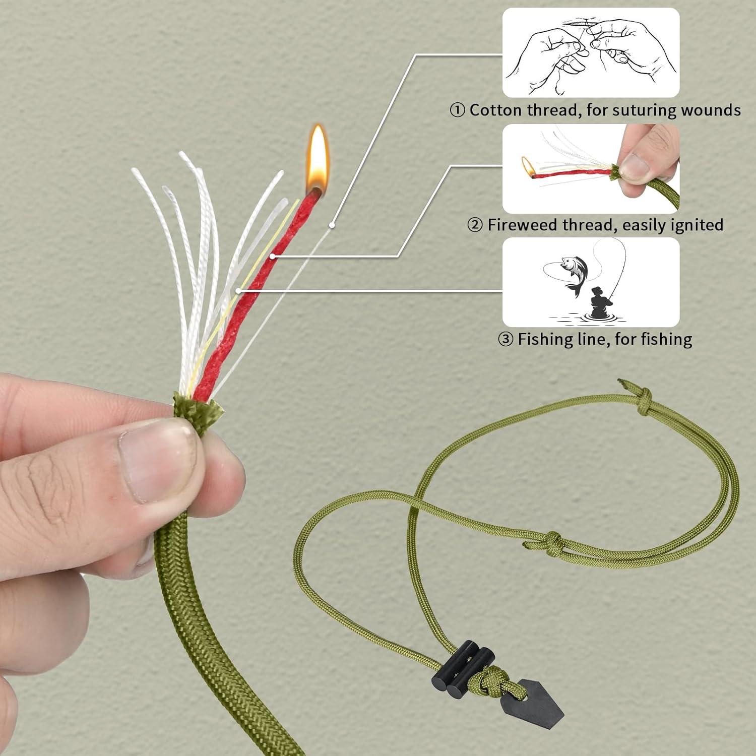 Collar de Supervivencia NUOGAO con Encendedor y Paracord 99 cm