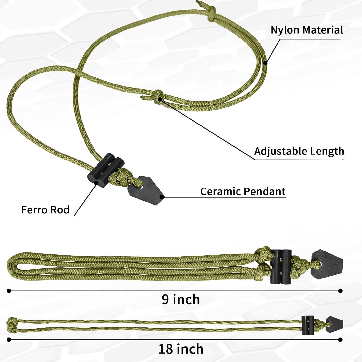 Collar de Supervivencia NUOGAO con Encendedor y Paracord 99 cm