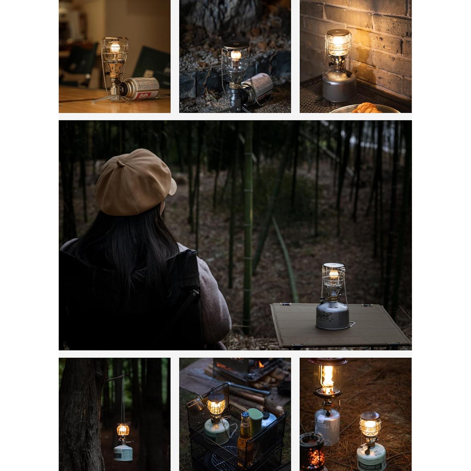 Linterna de Gas Campingmoon T-4 Portátil 40 LUX Ajustable