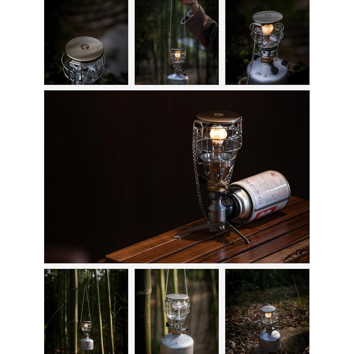 Linterna de Gas Campingmoon T-4 Portátil 40 LUX Ajustable