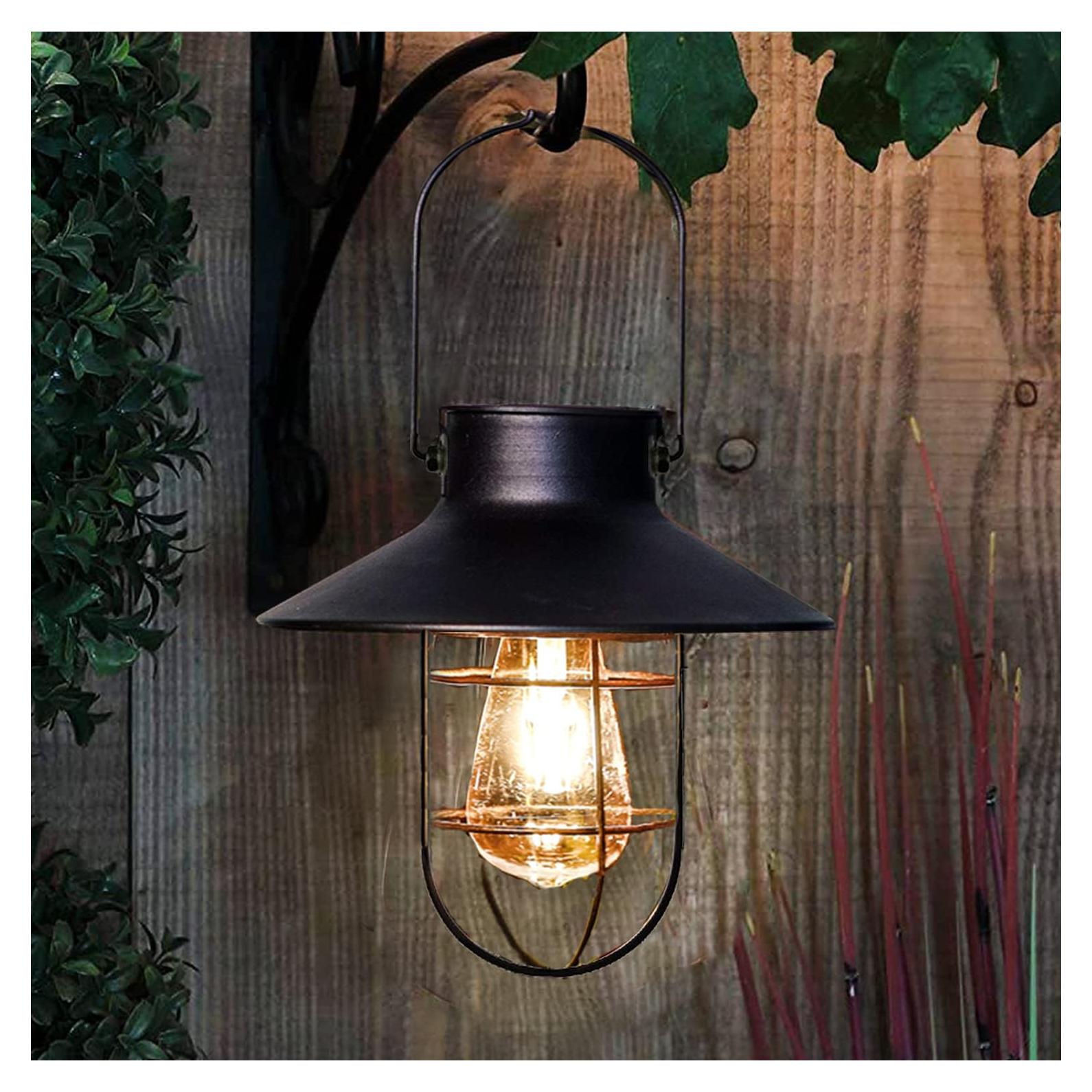 Lámpara Solar Colgante Pearlstar Negra LED Edison 21.5x21.5cm