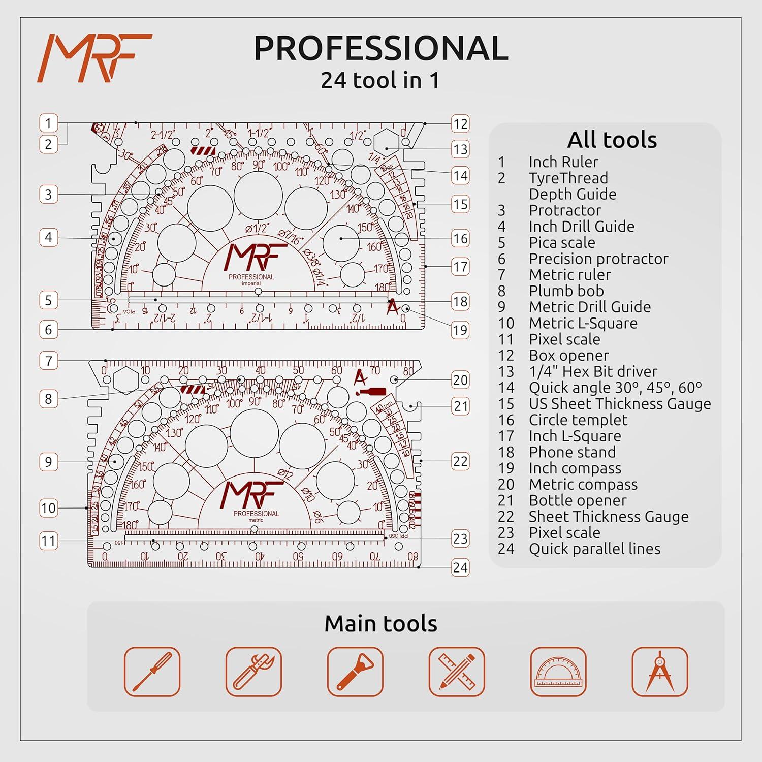 Multiherramienta de Titanio MRF 24 en 1 para Taller y Campo