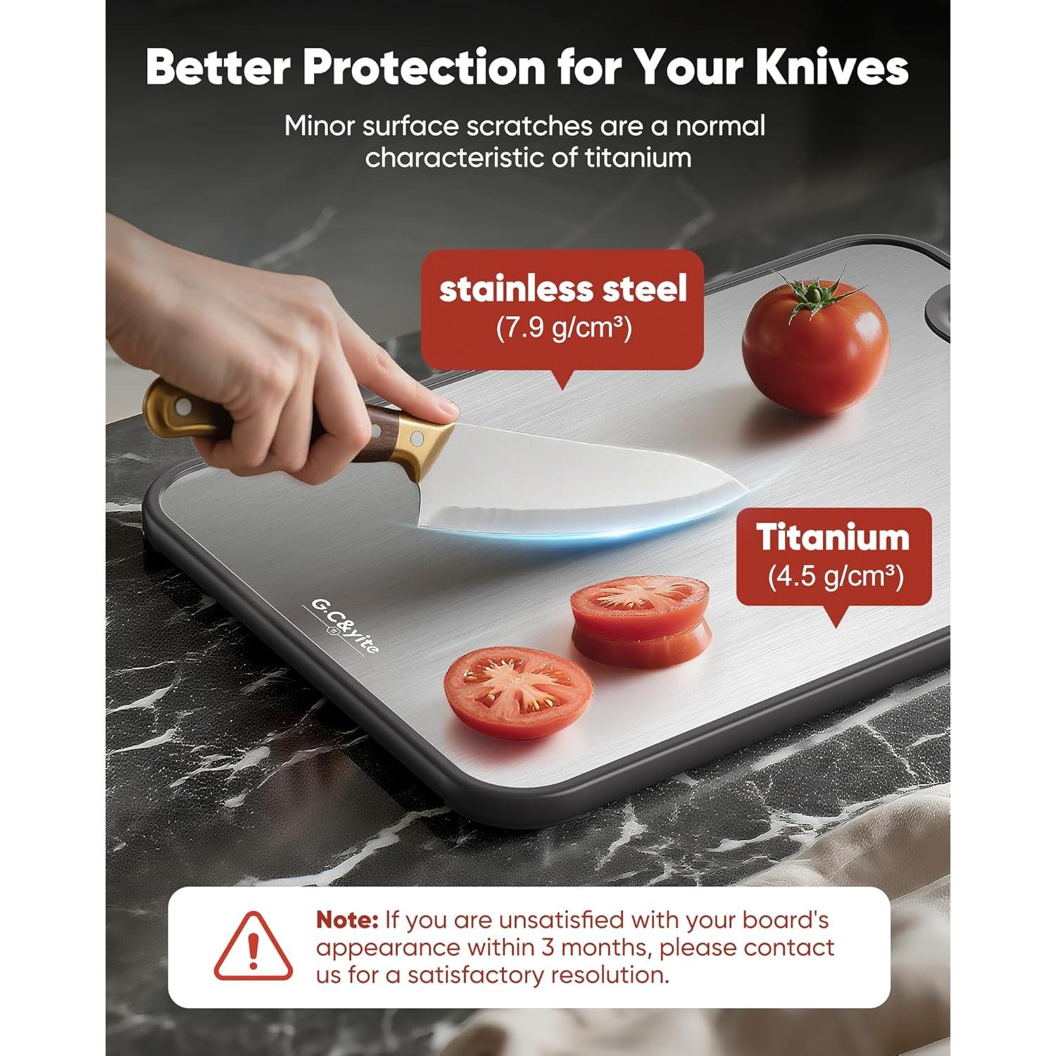 Tabla de Cortar de Titanio G.C&yite 39.37x26.67cm Antimicrobiana