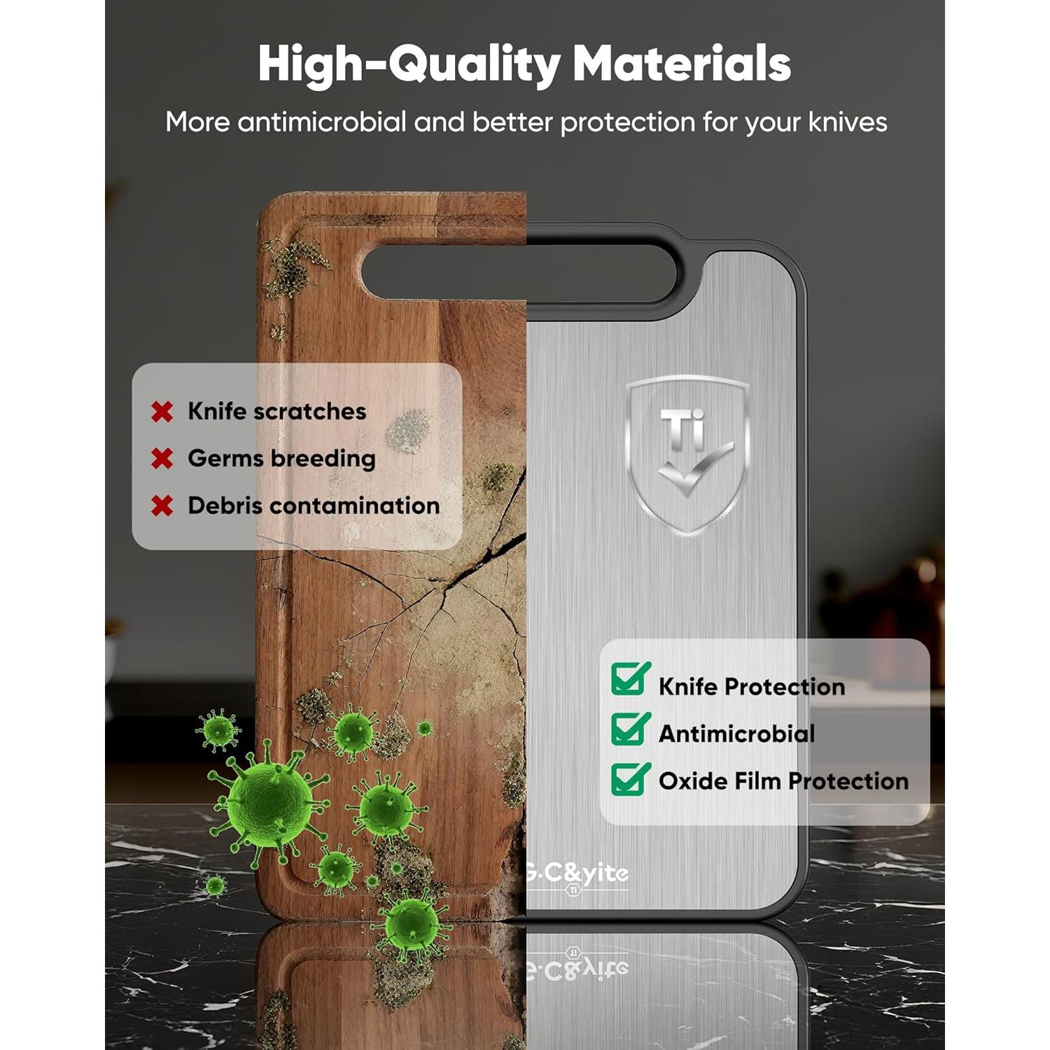 Tabla de Cortar de Titanio G.C&yite 39.37x26.67cm Antimicrobiana