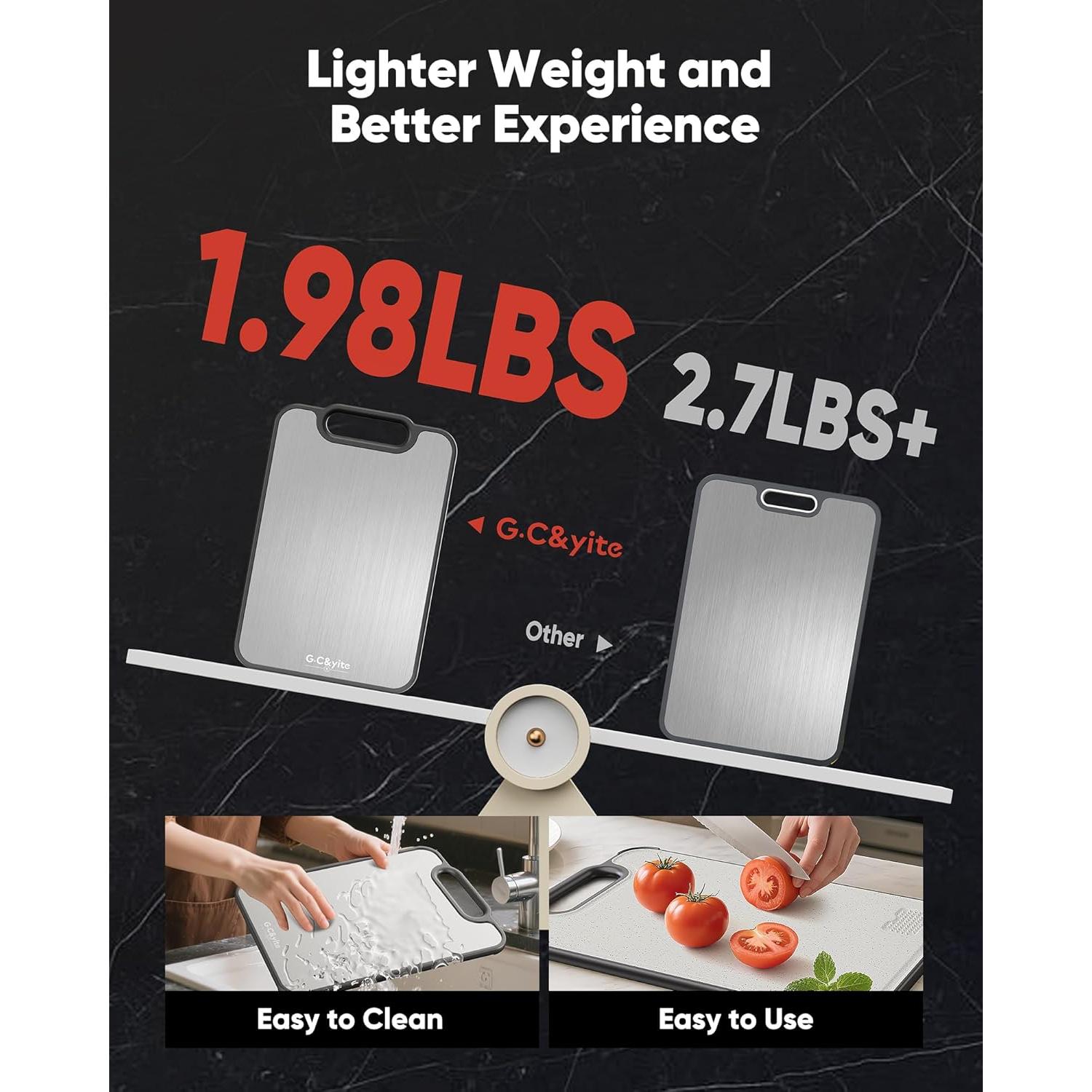 Tabla de Cortar de Titanio G.C&yite 39.37x26.67cm Antimicrobiana