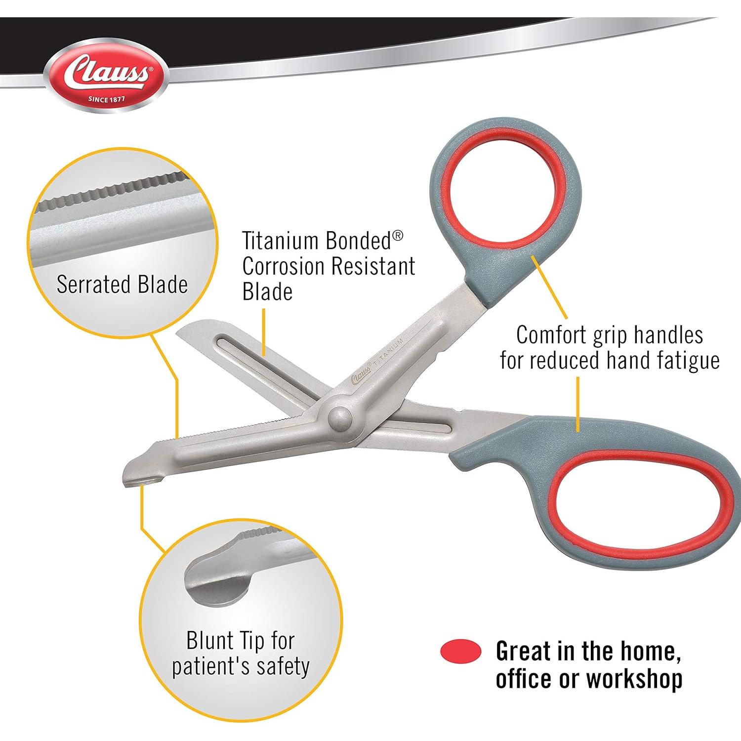 Tijeras Curvadas de Titanio Clauss 17.78 cm Serradas