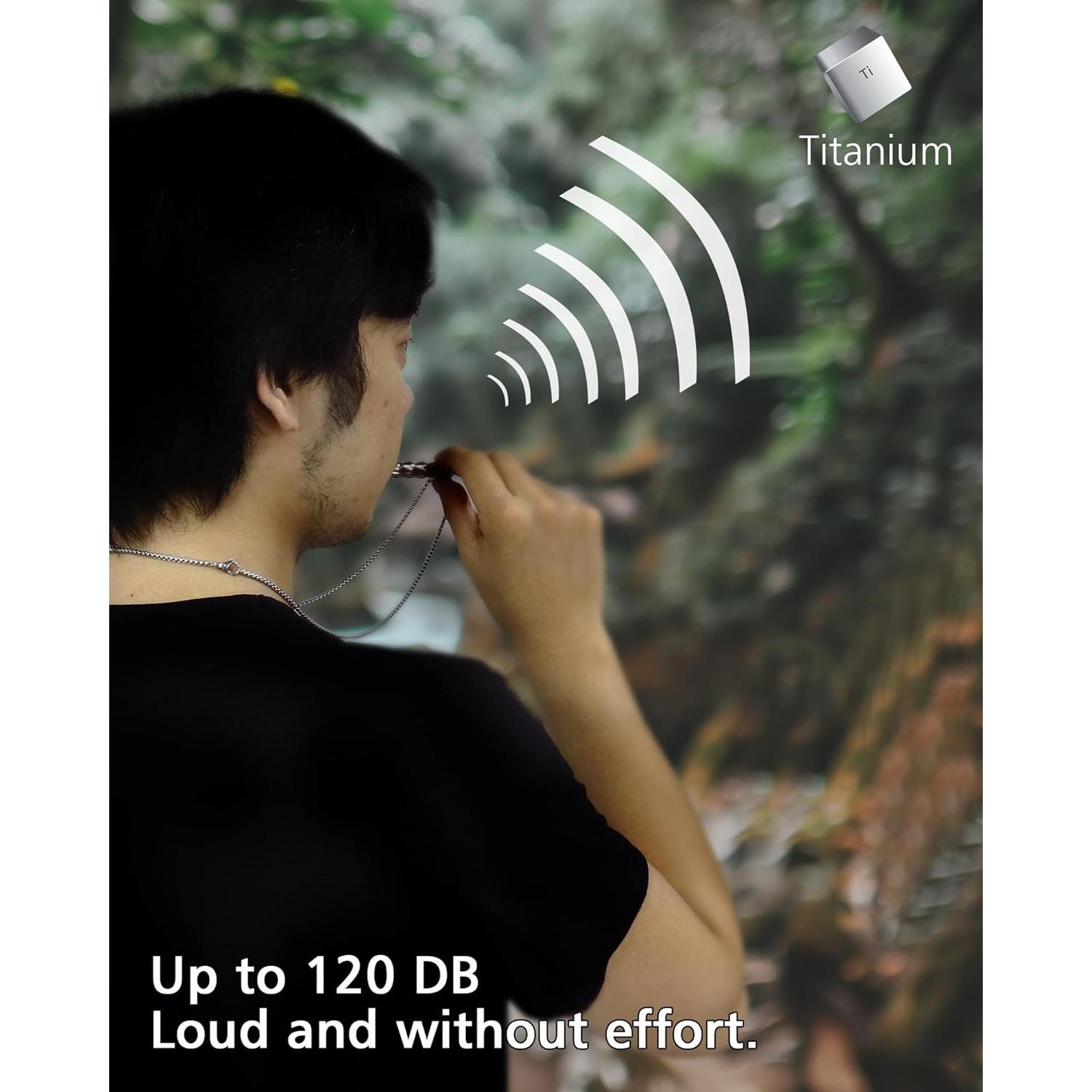 Collar Portapíldoras y Silbato de Titanio PJYTAC EDC