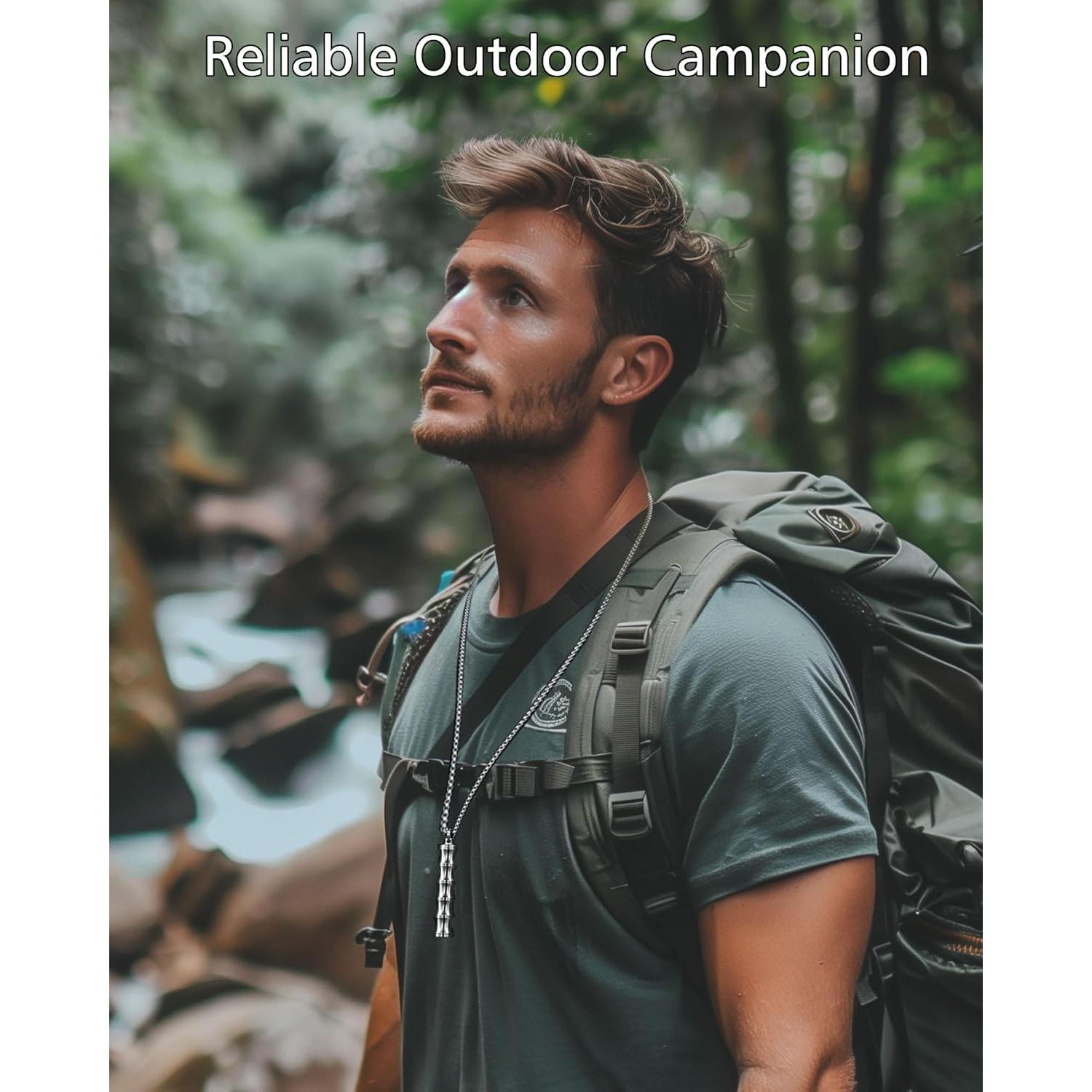 Collar Portapíldoras y Silbato de Titanio PJYTAC EDC