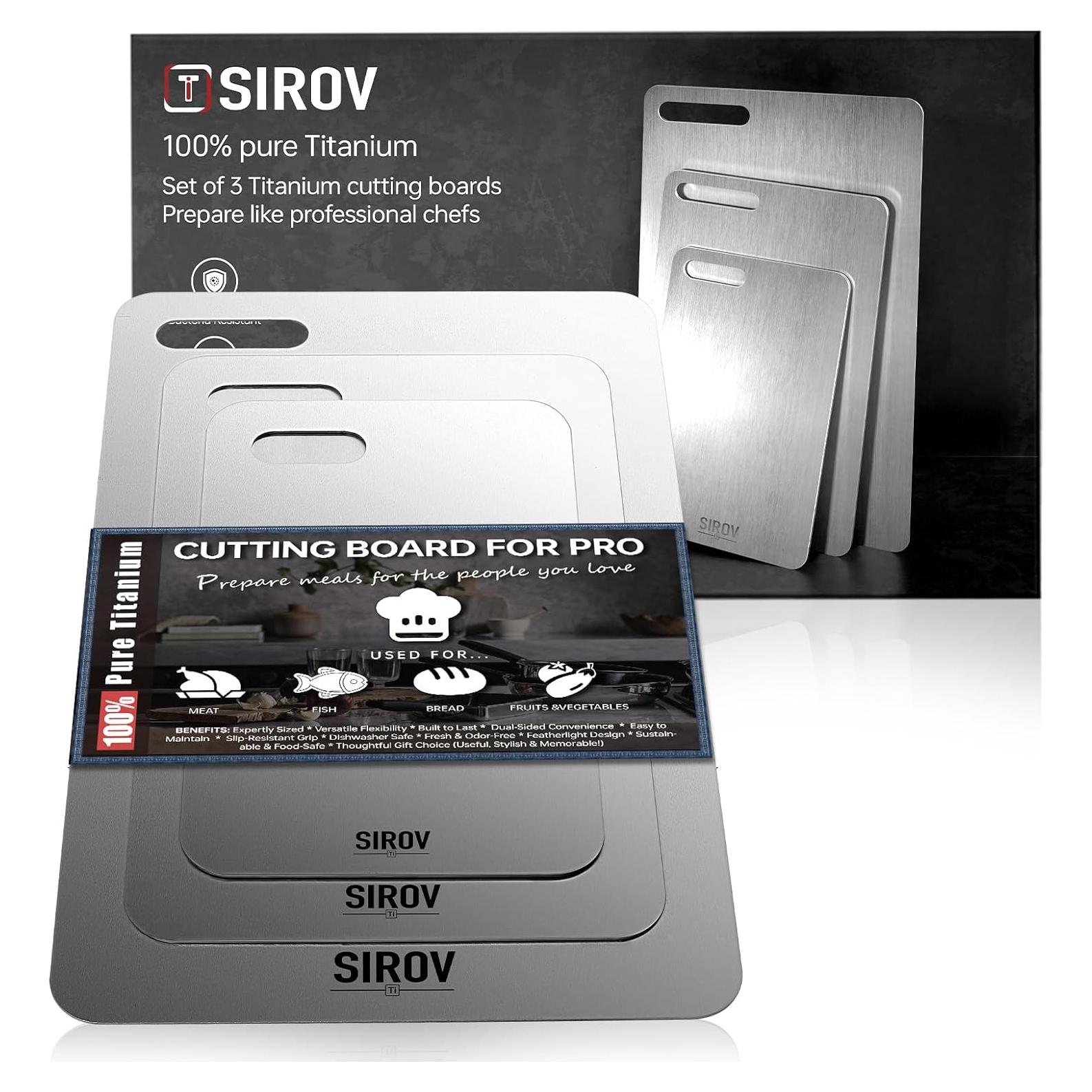 Tabla de Cortar de Titanio Sirov 3PCS Apta para Lavavajillas