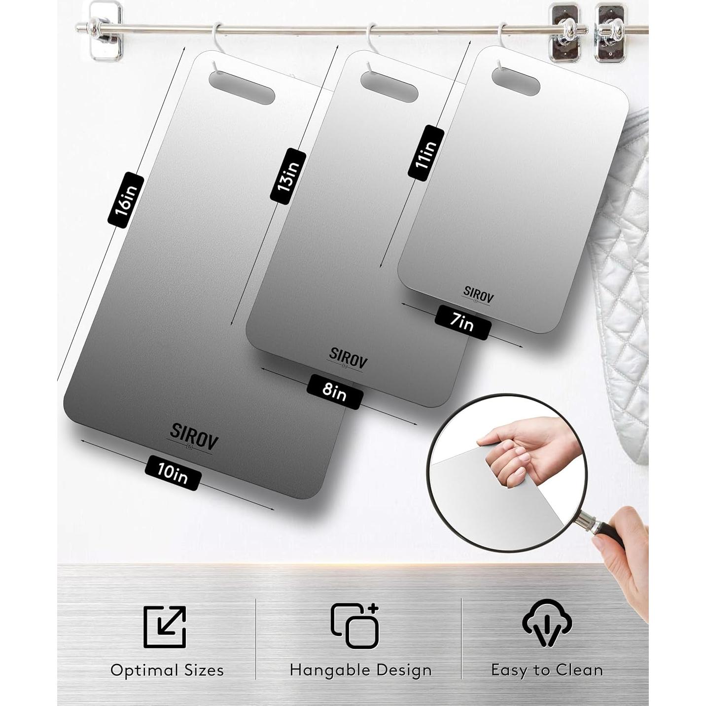 Tabla de Cortar de Titanio Sirov 3PCS Apta para Lavavajillas