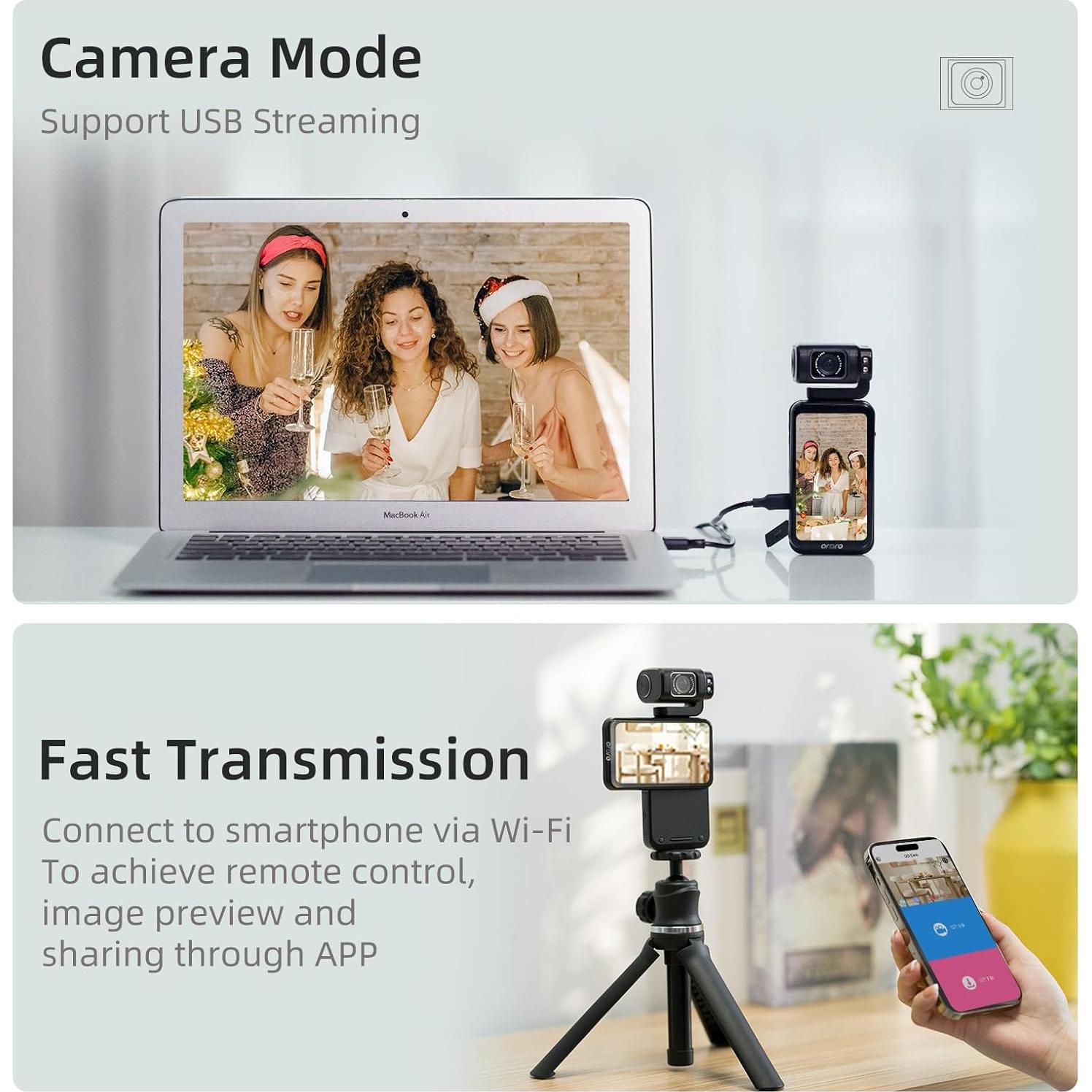 Cámara de Video Ordro M3 5K con Pantalla Táctil y WiFi