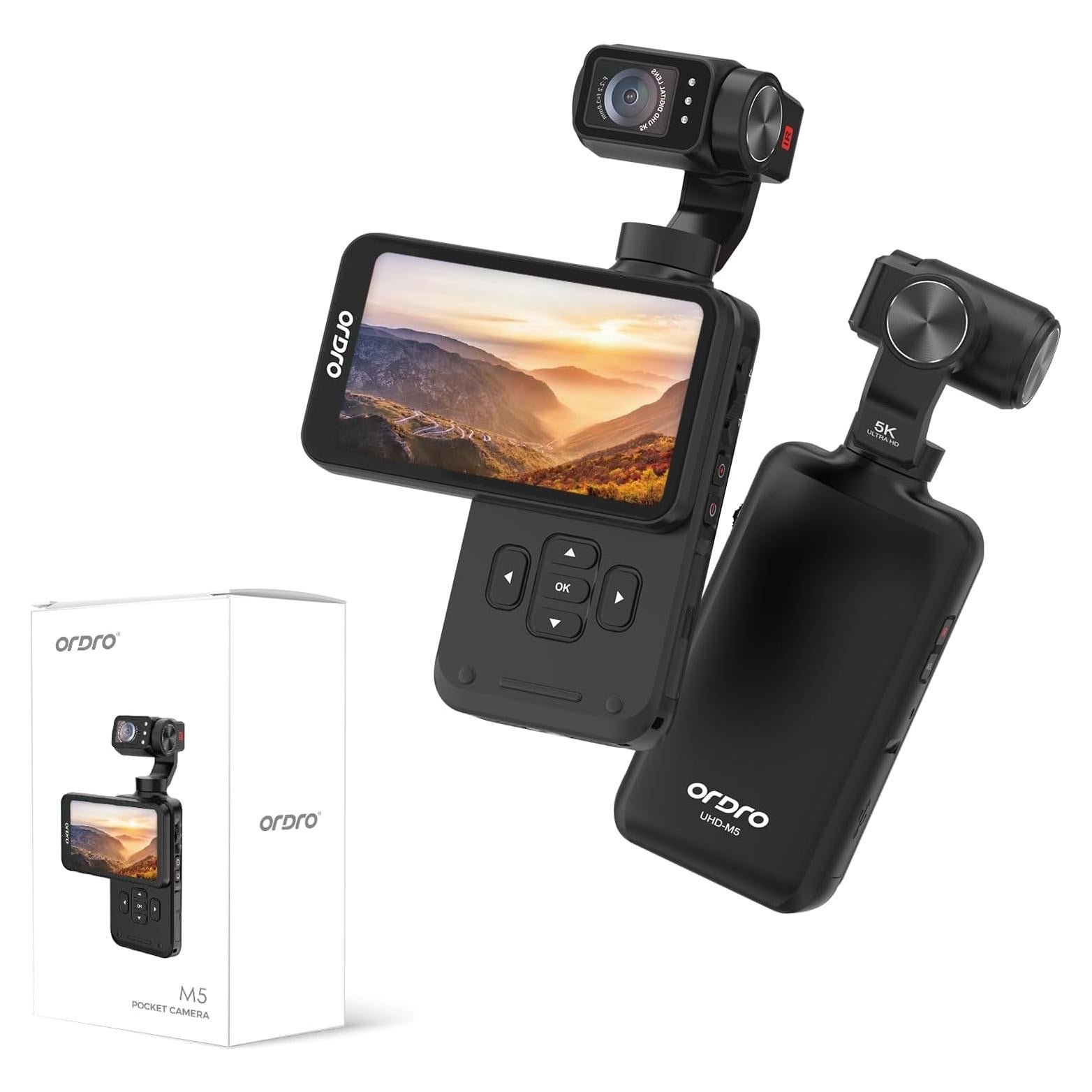 Cámara de Vlogging 5K ORDRO M5 con Estabilización 3 Ejes