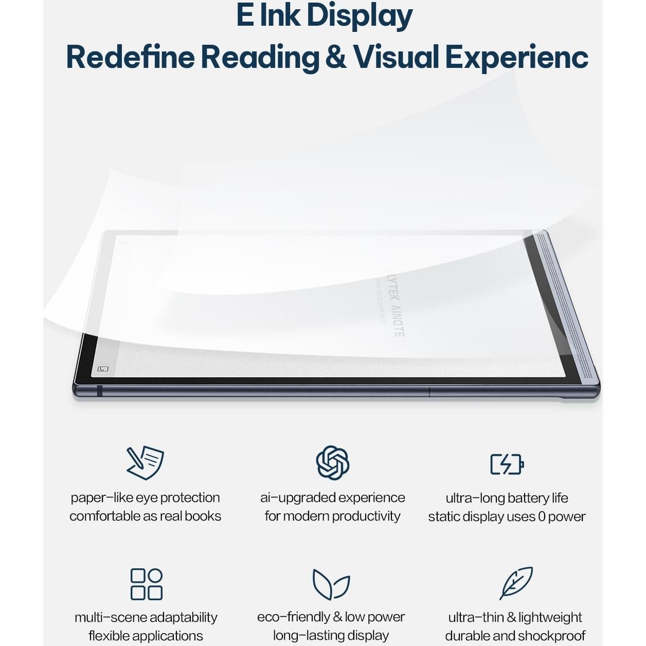 Tableta AINOTE Air 2 de 8.2" E Ink con Stylus y IA