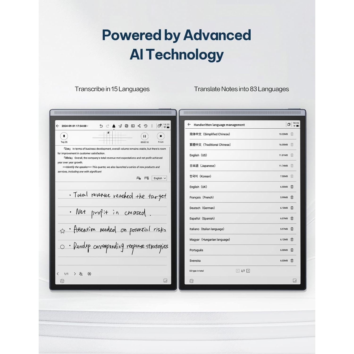 Tableta AINOTE Air 2 de 8.2" E Ink con Stylus y IA