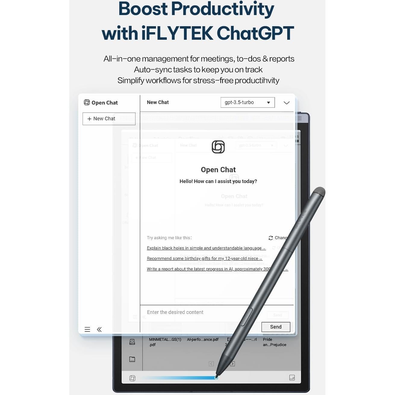Tableta AINOTE Air 2 de 8.2" E Ink con Stylus y IA