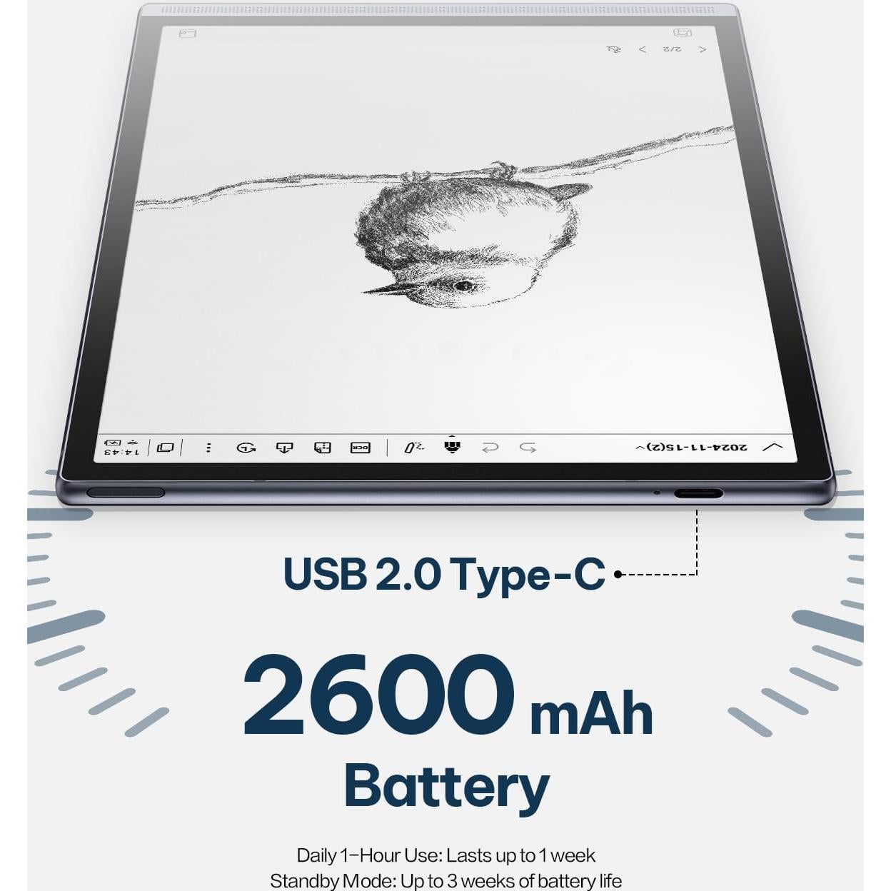 Tableta AINOTE Air 2 de 8.2" E Ink con Stylus y IA