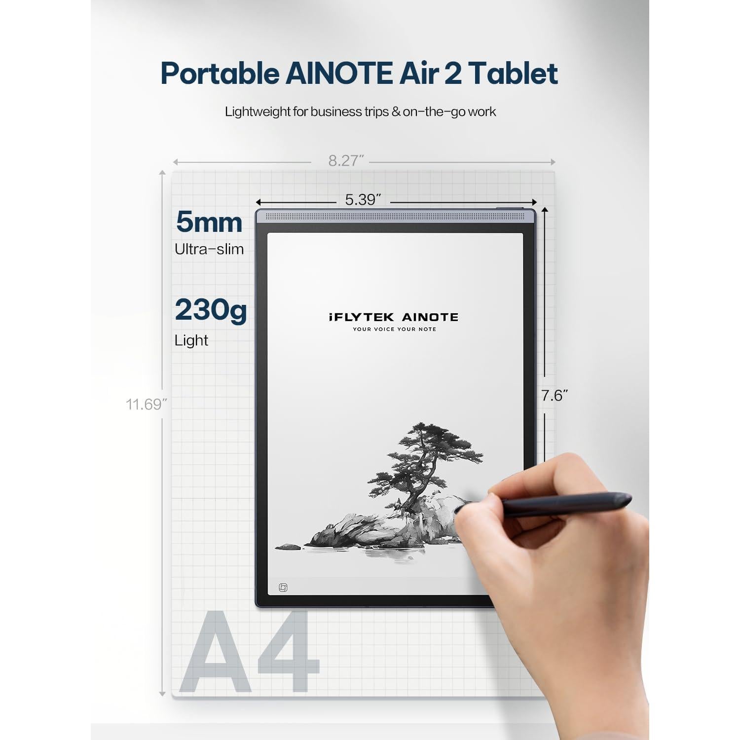 Tableta AINOTE Air 2 de 8.2" E Ink con Stylus y IA
