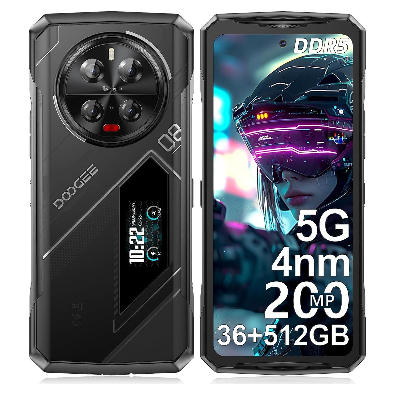 DOOGEE V40 Pro 5G Teléfono Resistente 36GB RAM 512GB Plata