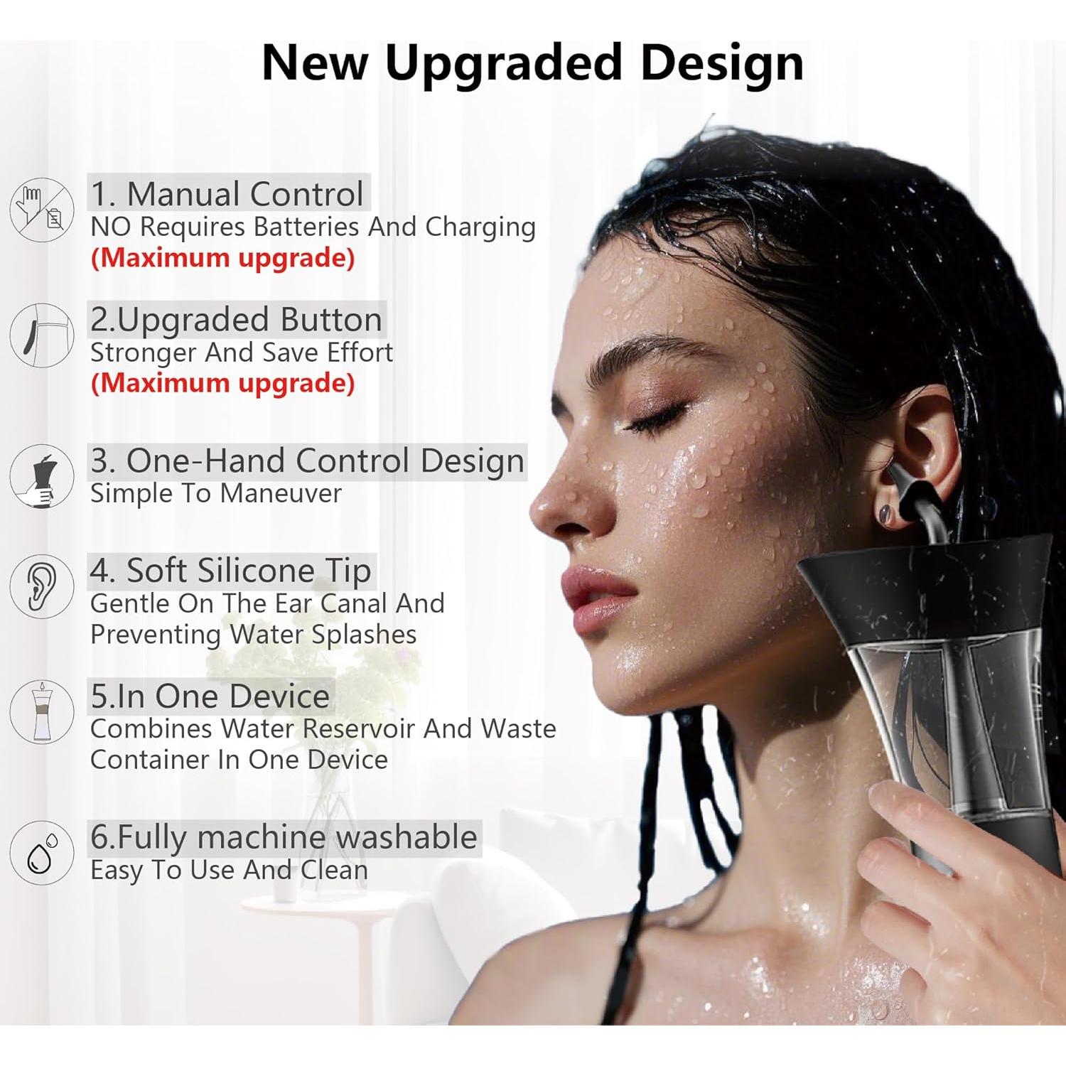 Kit de Limpieza de Oídos Auectfy - Irrigación Manual, Negro