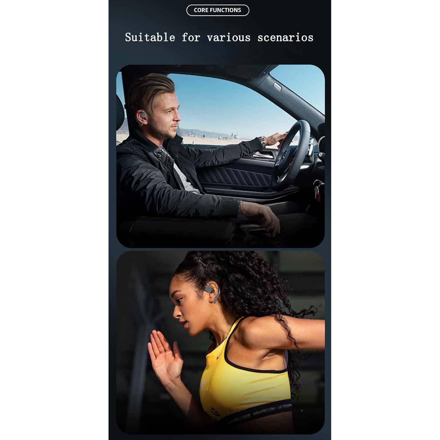 Auriculares Inalámbricos YOLAXGA Abiertos Bluetooth 30h Correr