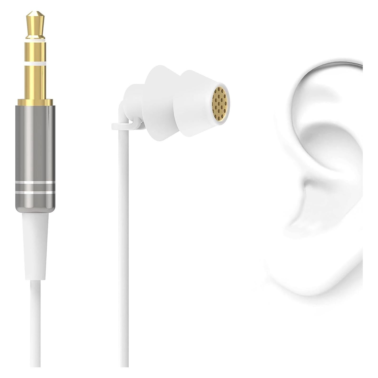Auricular Mono GEEKRIA 90 cm Aislamiento Ruido In-Ear Blanco