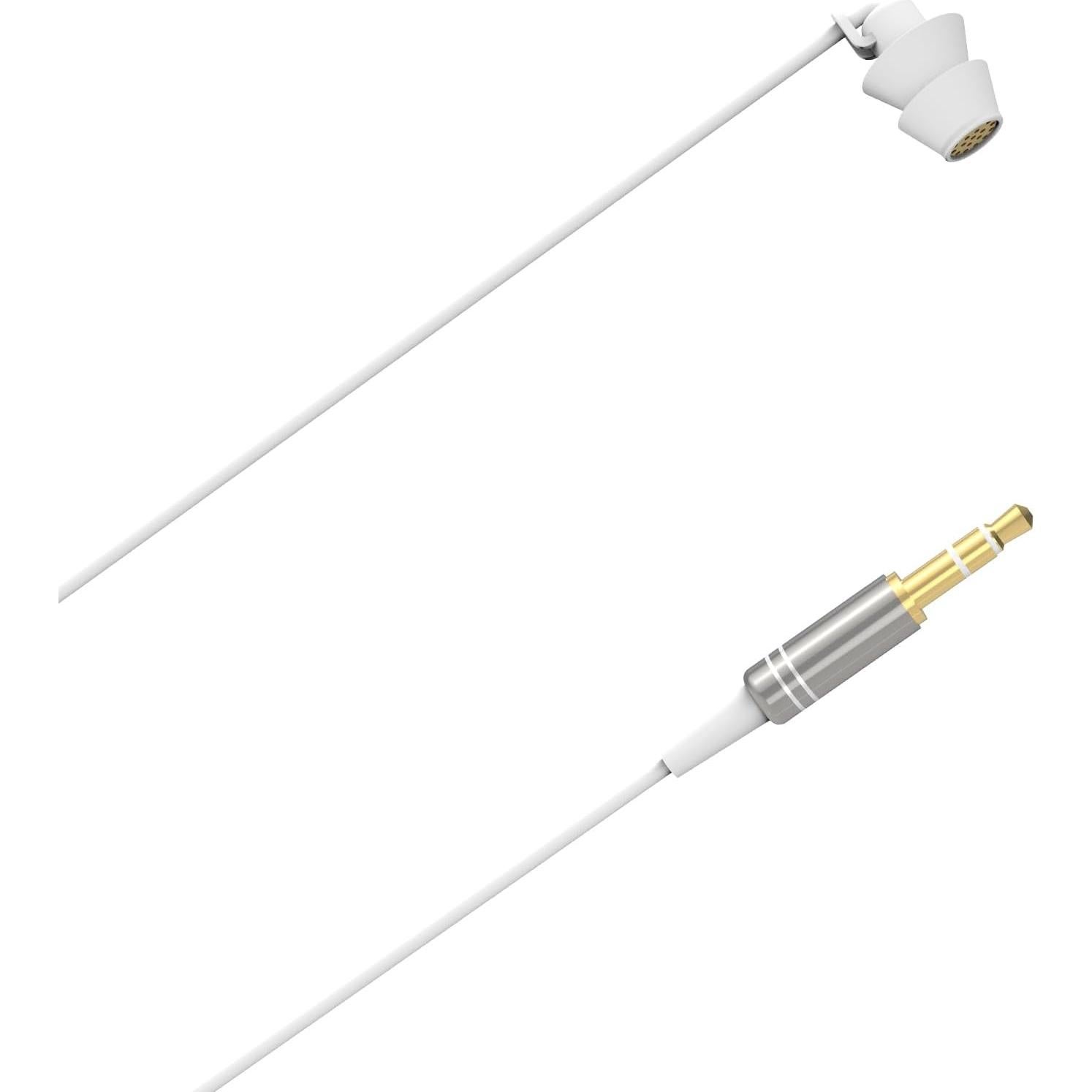 Auricular Mono GEEKRIA 90 cm Aislamiento Ruido In-Ear Blanco