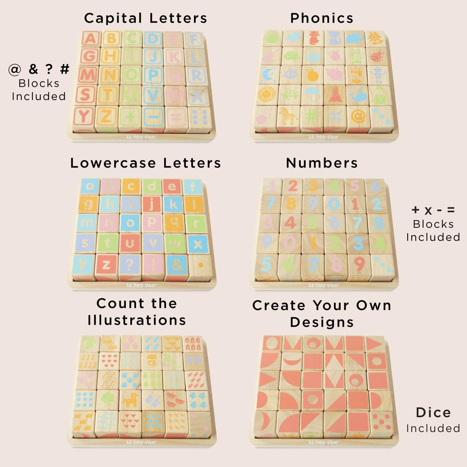 Bloques de Madera Educativos ABC Le Toy Van - 30 Piezas